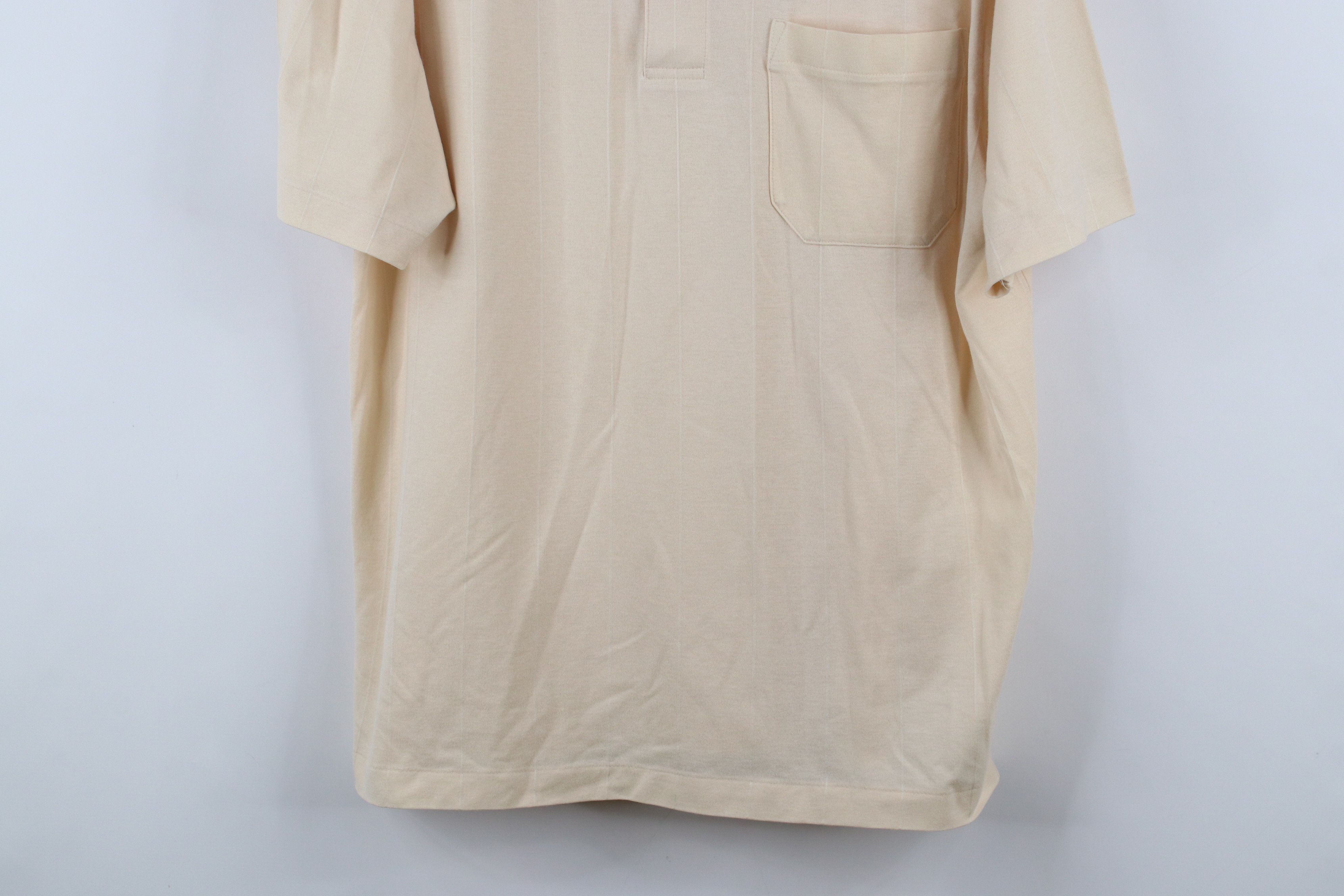 Vintage Vintage 80s 90s Streetwear Sheer Knit Polo Shirt Beige Size US L / EU 52-54 / 3 - 3 Thumbnail