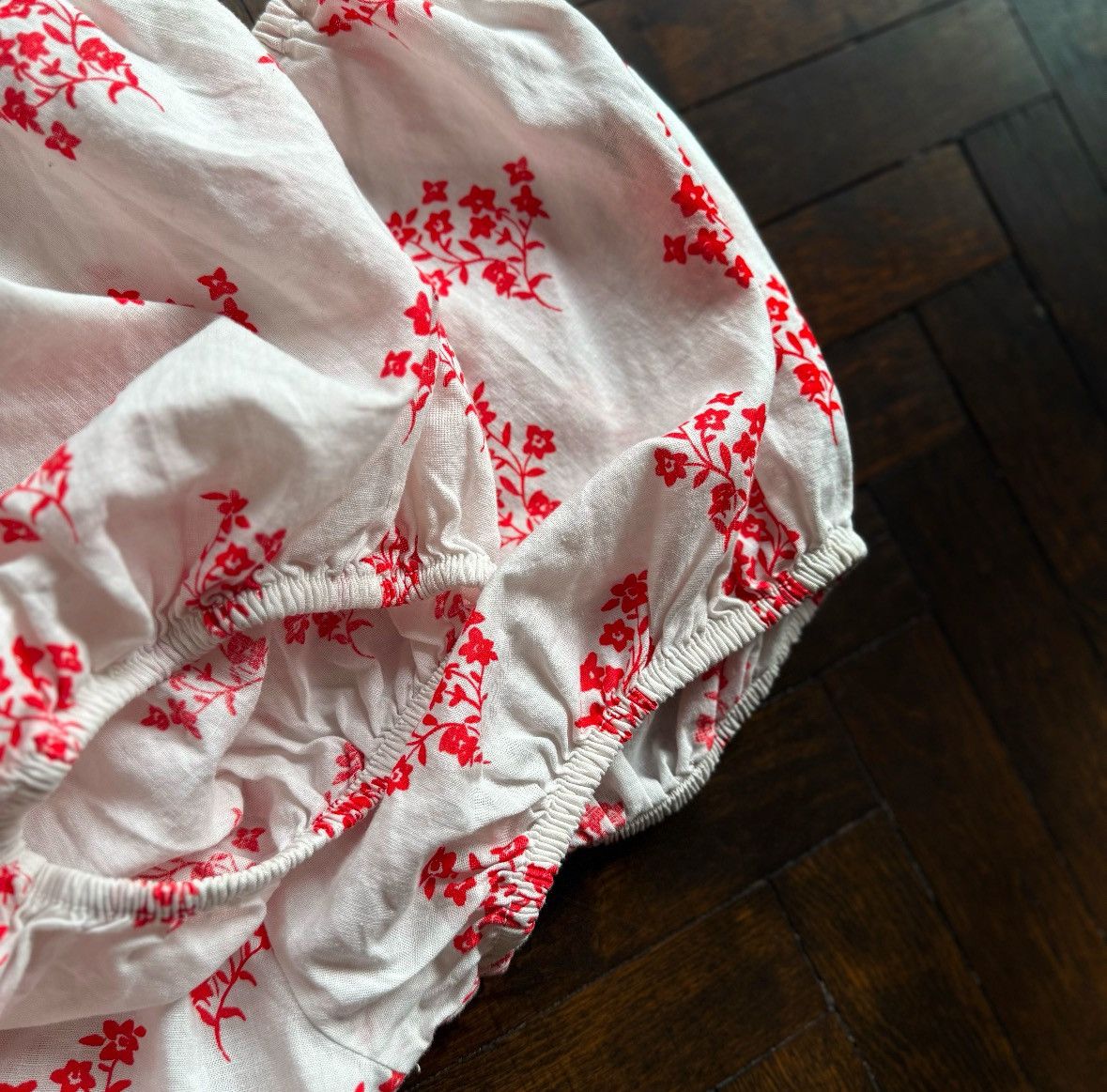 H&M H&M Womens White Floral Linen Blend Peasant Crop Top Blouse Size S / US 4 / IT 40 - 7 Thumbnail