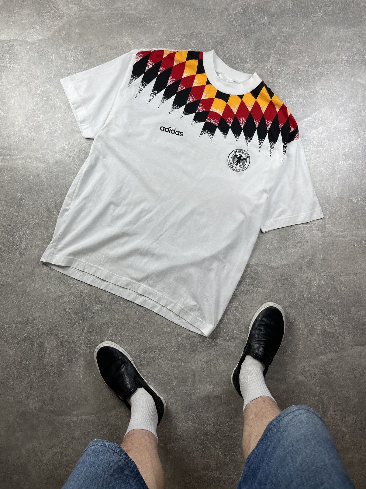 Adidas × Vintage Vintage Adidas 90s Germany Soccer Football Team Size US L / EU 52-54 / 3 - 1 Thumbnail