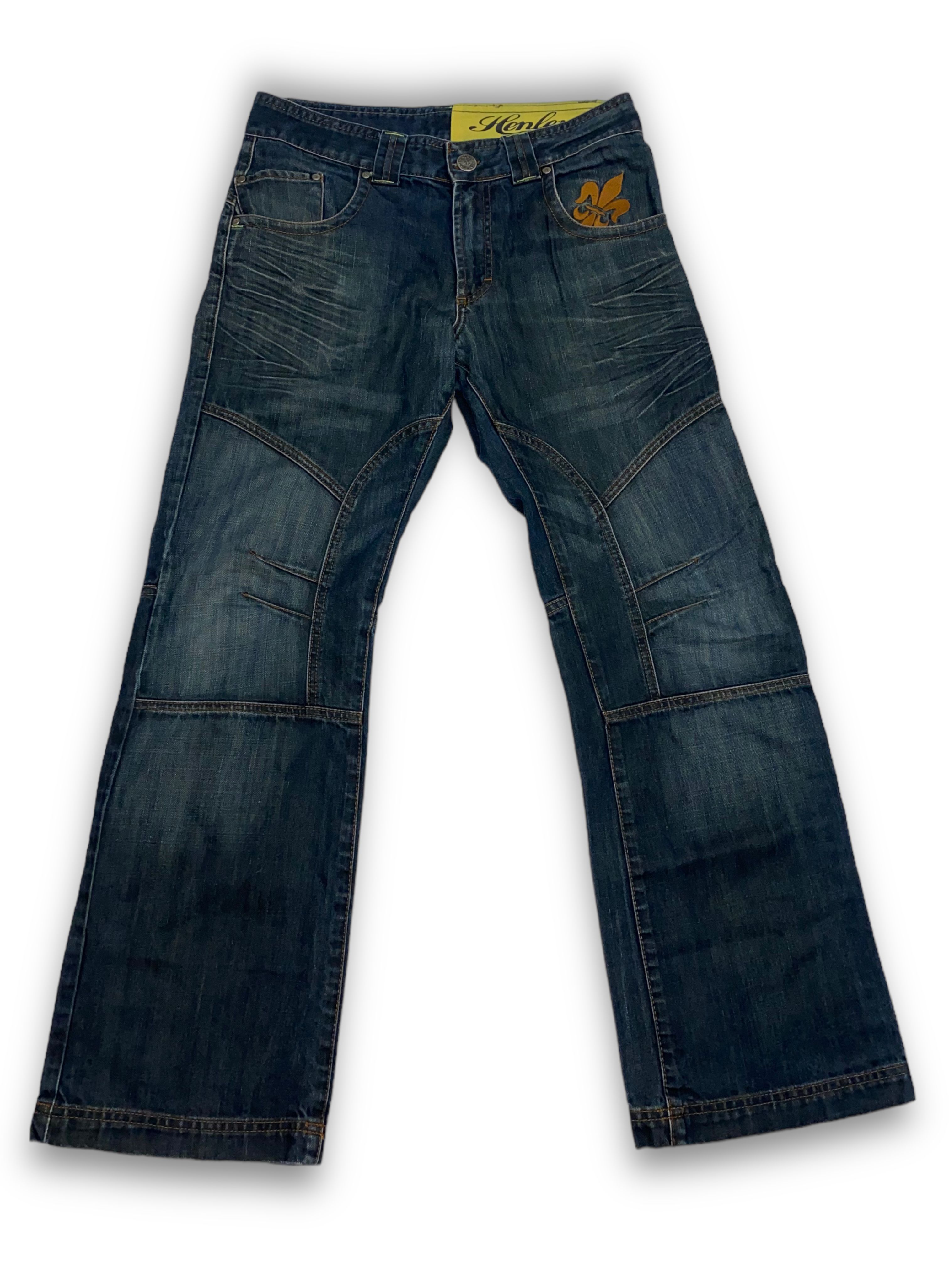 Pre-owned 1990x Clothing X Avant Garde 90's Henleys Jeanswear Vintage Deep Blue Y2k Denim Jeans M521 (size 33)