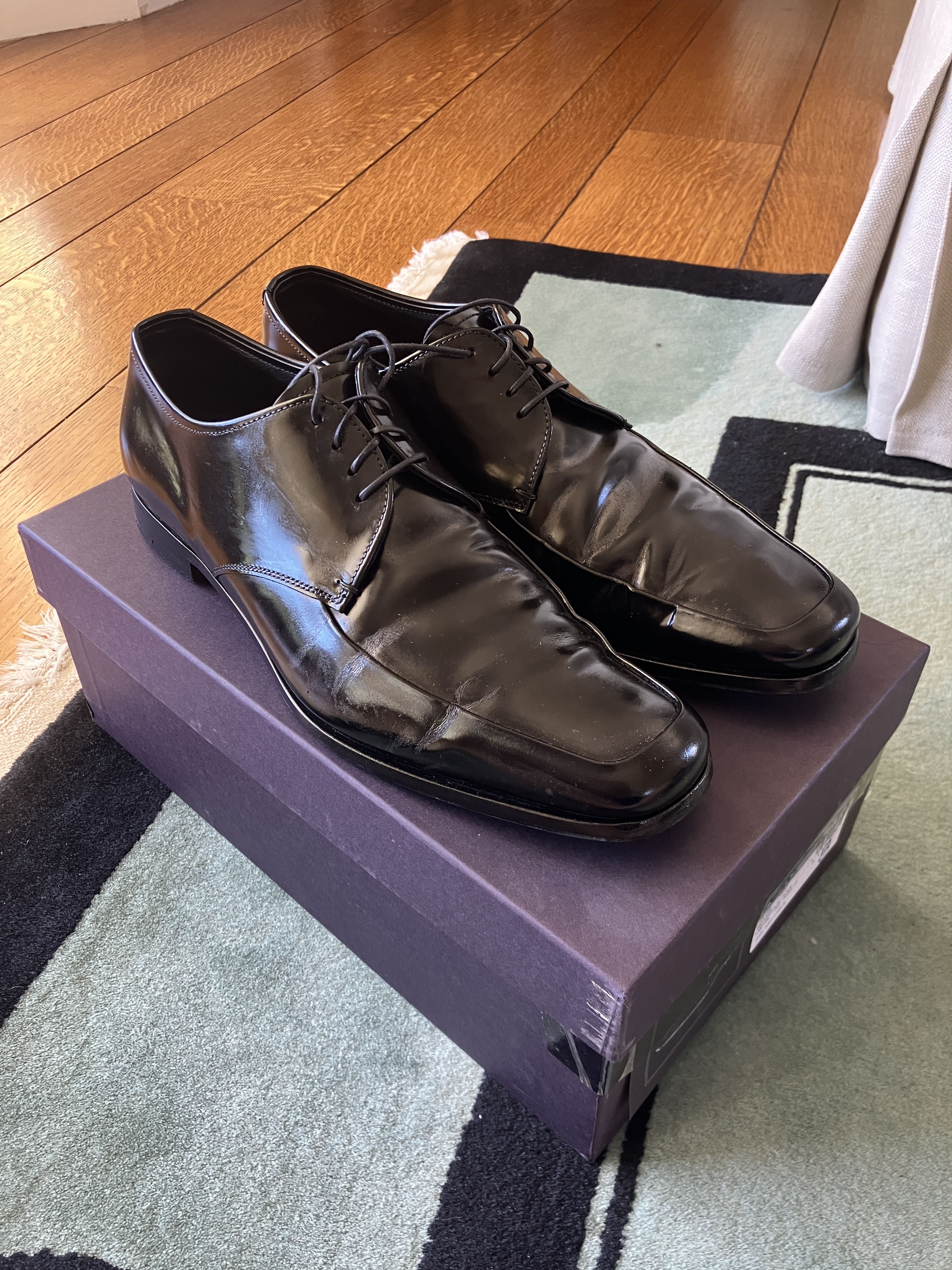 Prada Spazzolato Derby Shoes | Grailed