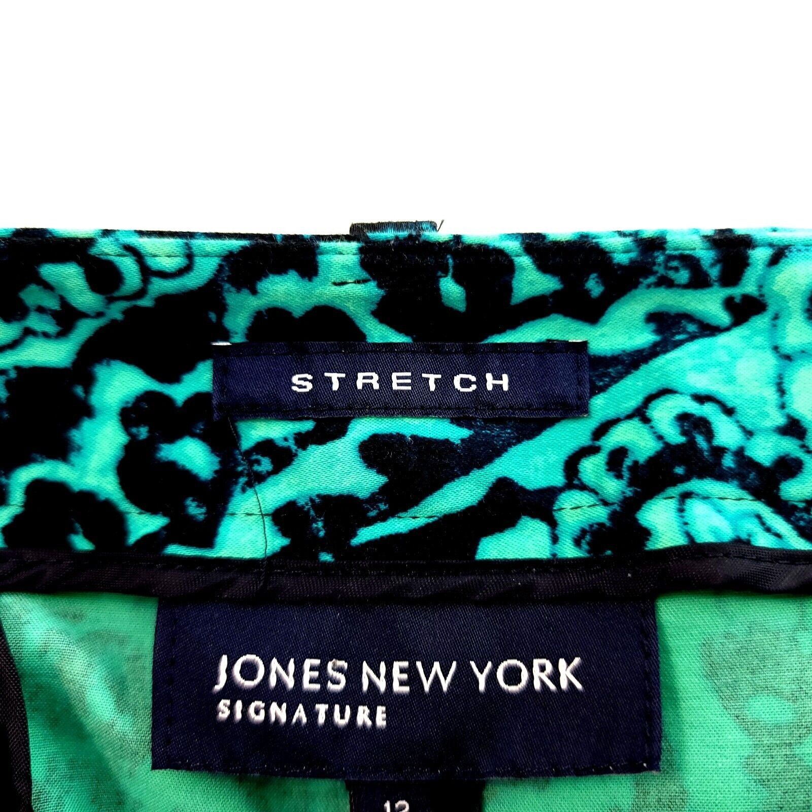 Jones New York Jones New York Signature Stretch Green Blue Paisley High Ris Size 33" - 5 Thumbnail