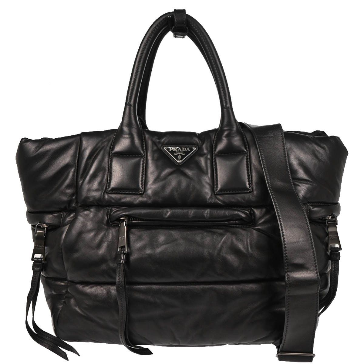 Prada Prada Bomber Convertible Tote Nappa Leather Size ONE SIZE - 1 Thumbnail