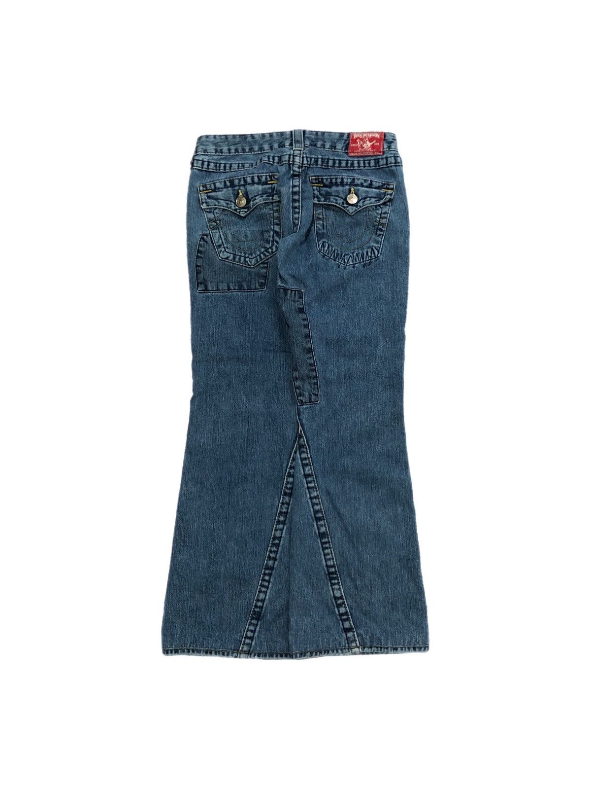 True Religion Vtg Y2K True Religion Patchwork Flared Jeans Size 28" / US 6 / IT 42 - 1 Thumbnail