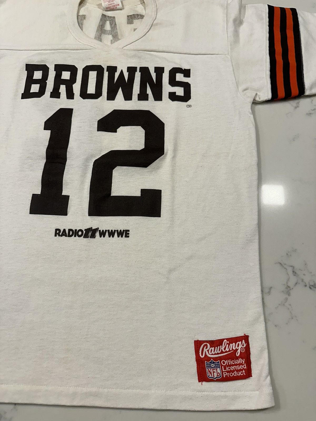 NFL × Vintage Rawlings 1980s NFL Cleveland Browns Jersey Shirt Radio Fan Size US L / EU 52-54 / 3 - 2 Thumbnail
