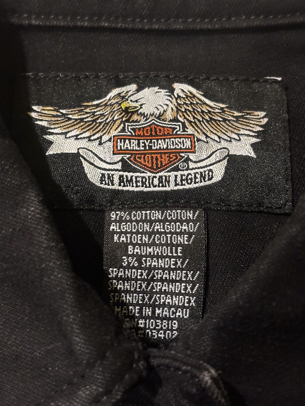 Harley Davidson Black denim jacket0241 Size M / US 6-8 / IT 42-44 - 3 Thumbnail