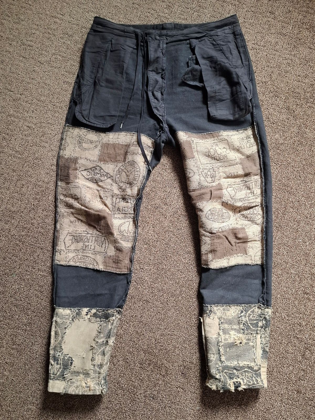 Maison MIHARA YASUHIRO MAISON MIHARA YASUHIRO Damaged Repair Hybrid Denim Trousers Size US 35 - 10 Thumbnail