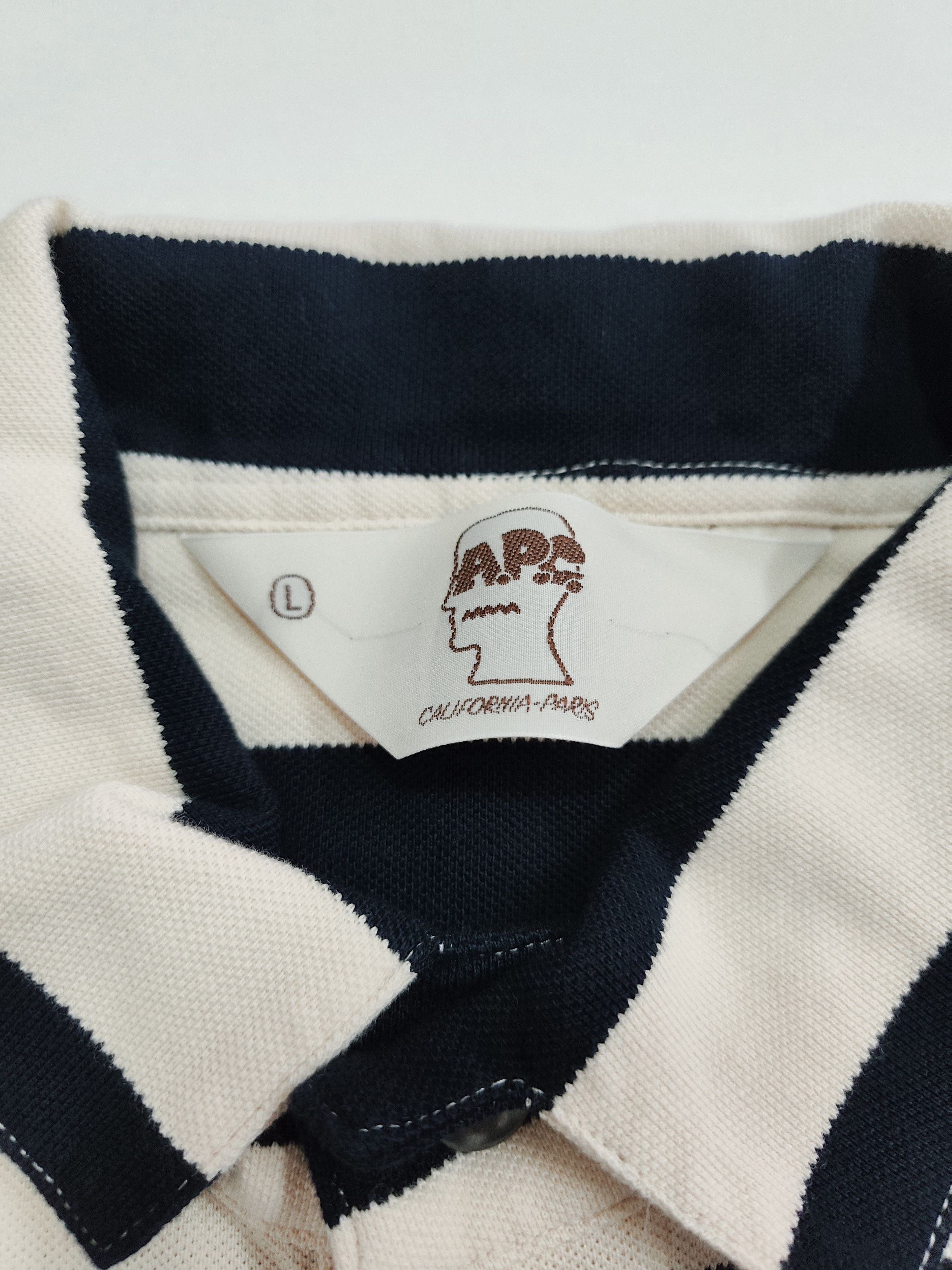 Brain Dead Brain dead x A.P.C. "Striped Pique Polo" Size US L / EU 52-54 / 3 - 3 Thumbnail