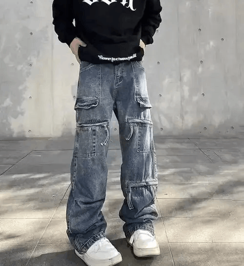 Japanese Brand × Jean Street wash baggy jeans Size US 34 / EU 50 - 2 Thumbnail