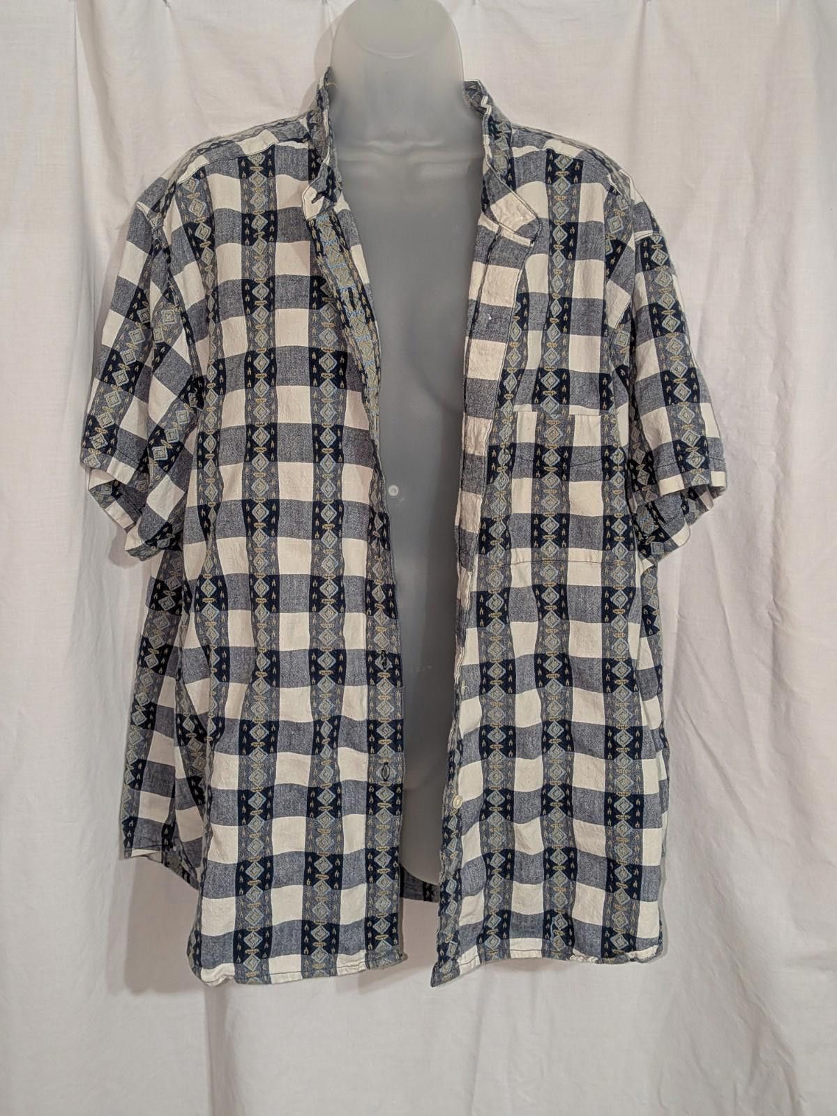Blair VTG 90s Blair Men's Bohemian 100% Cotton Button Up Shirt 3XL Size US XXL / EU 58 / 5 - 6 Thumbnail