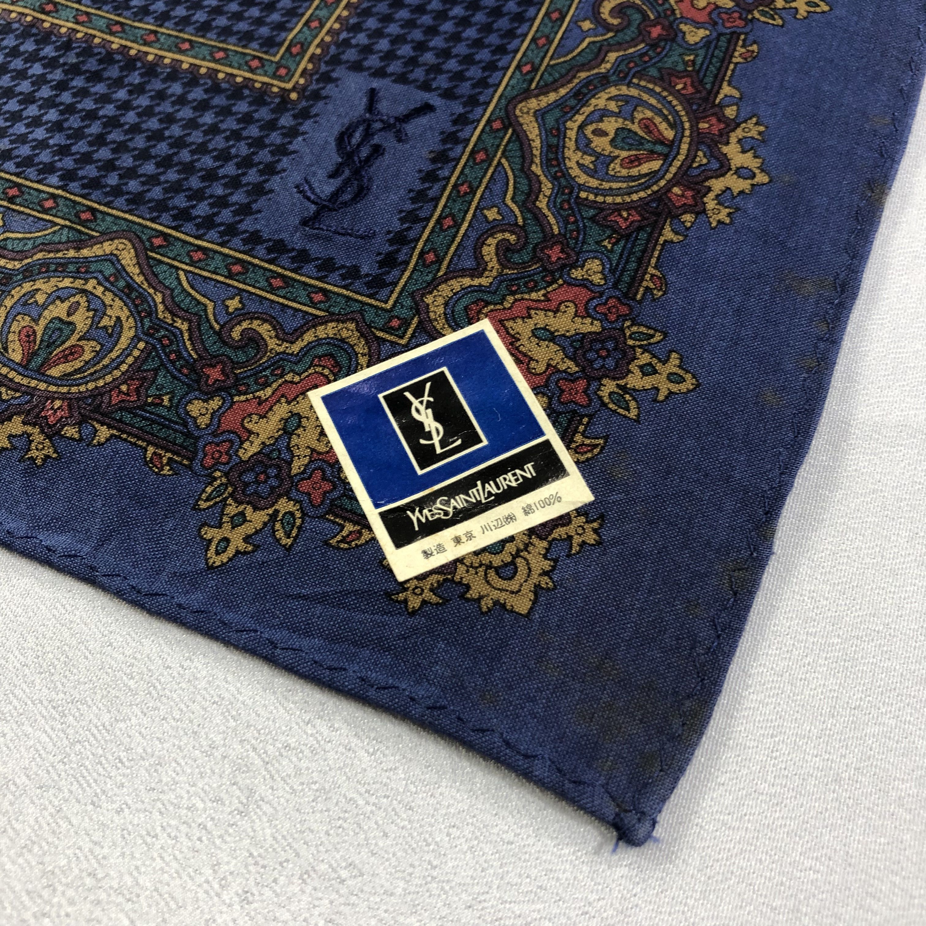 Yves Saint Laurent YSL Paisley Handkerchief Neckerchief Bandana H1857 Size ONE SIZE - 5 Thumbnail