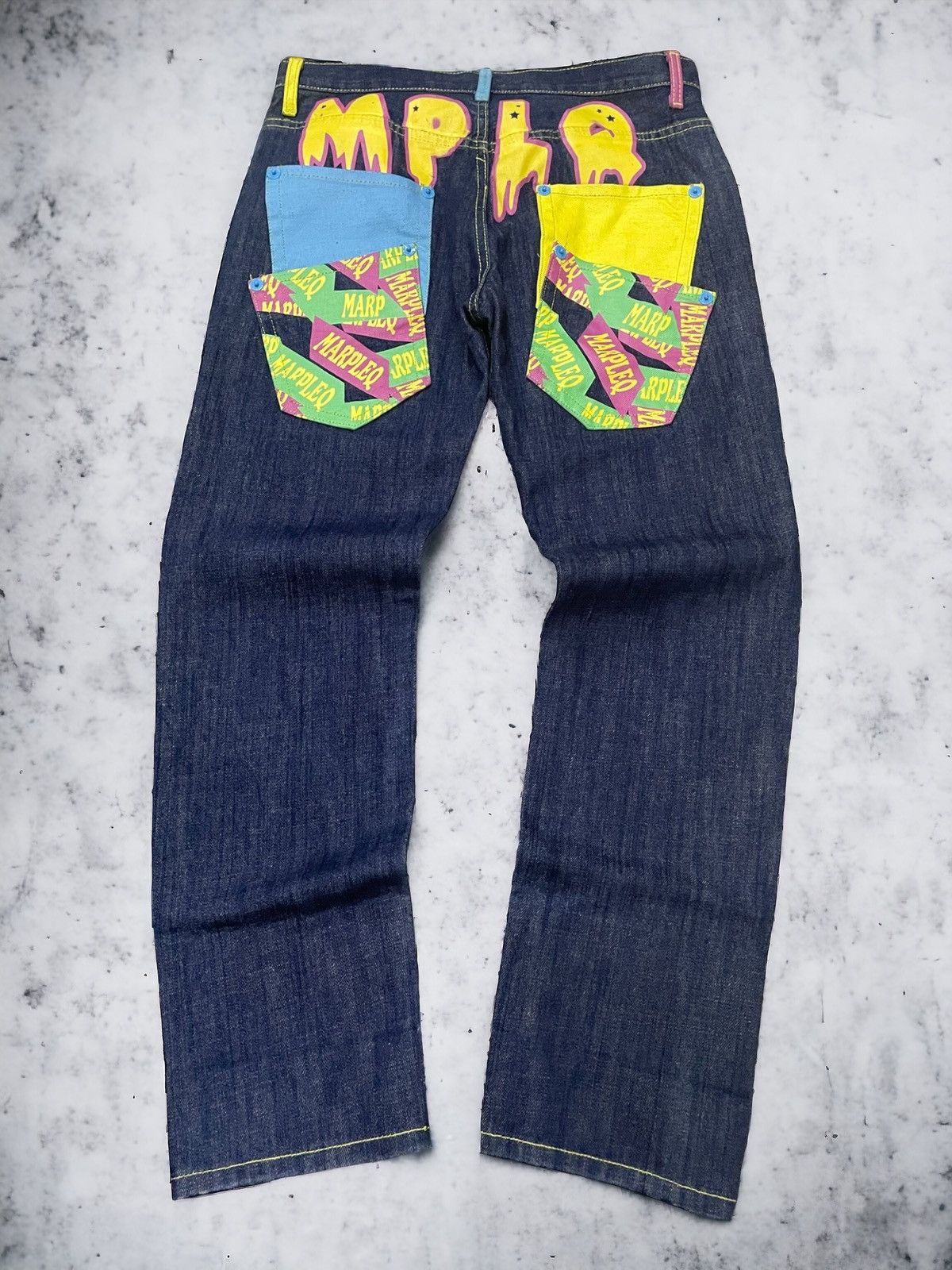 Angel Blue × Hysteric Glamour × Japanese Brand Morpleq Japan Multi Pocket Daicock Style Raw Jeans Size US 32 / EU 48 - 1 Thumbnail