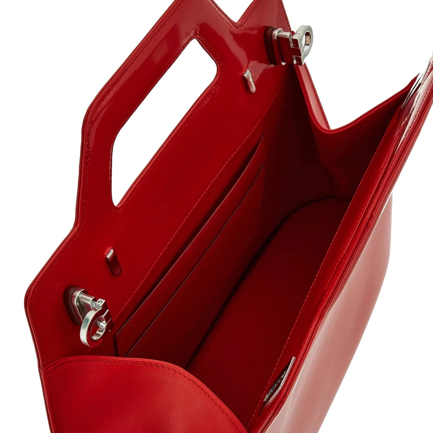 Salvatore Ferragamo o1s1rm0924 Size: OS / Wanda Handle Bag in Flame Red Size ONE SIZE - 4 Thumbnail