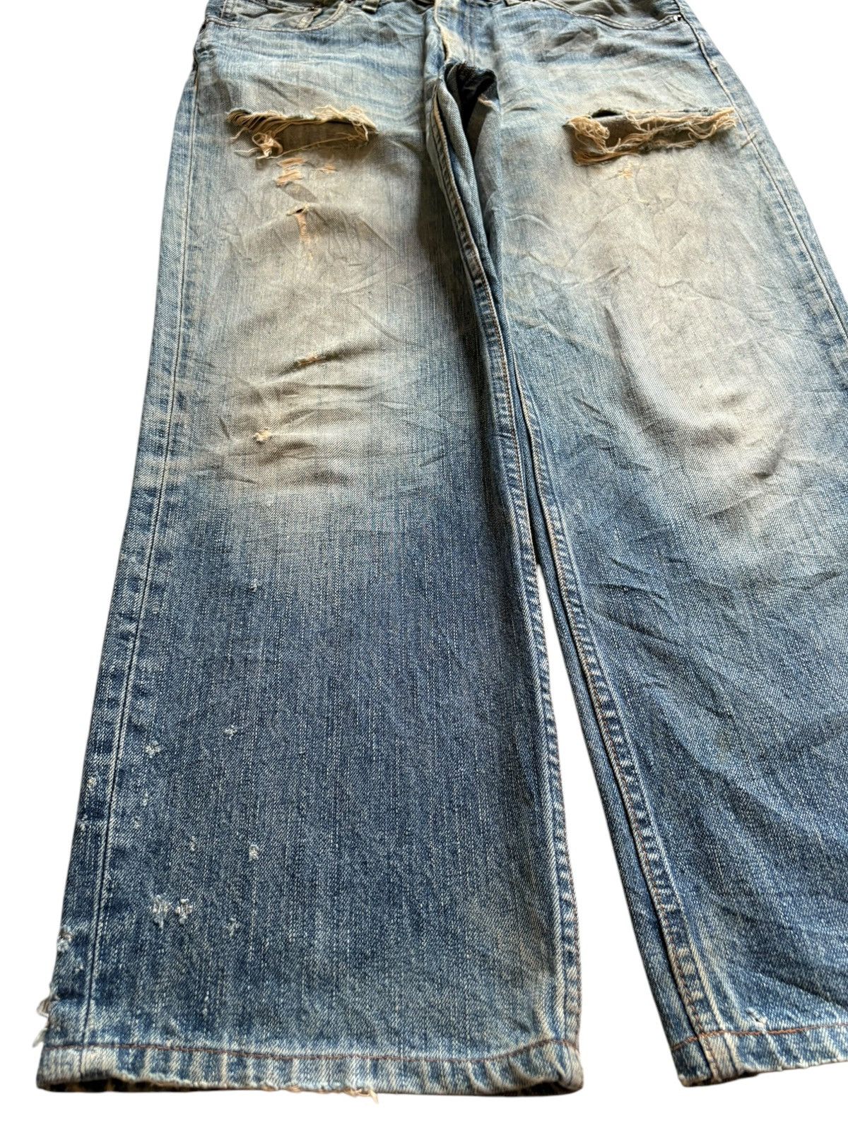 Levi's Vintage 90s Levis 502 Mud Wash Ripped Loose Baggy Jeans Size US 34 / EU 50 - 6 Thumbnail