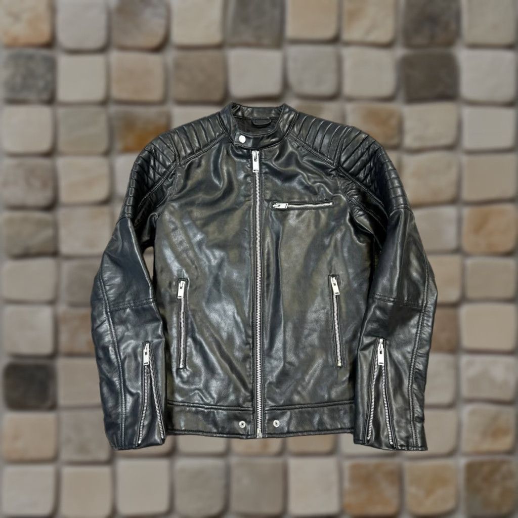Zara Zara Jacket Womens Small Black Faux Leather Full Zip Size S / US 4 / IT 40 - 1 Thumbnail