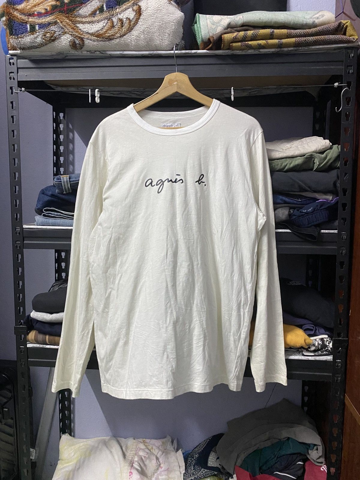 agnes b. Agnes B Long Sleeve Shirt White Color Size US L / EU 52-54 / 3 - 1 Thumbnail