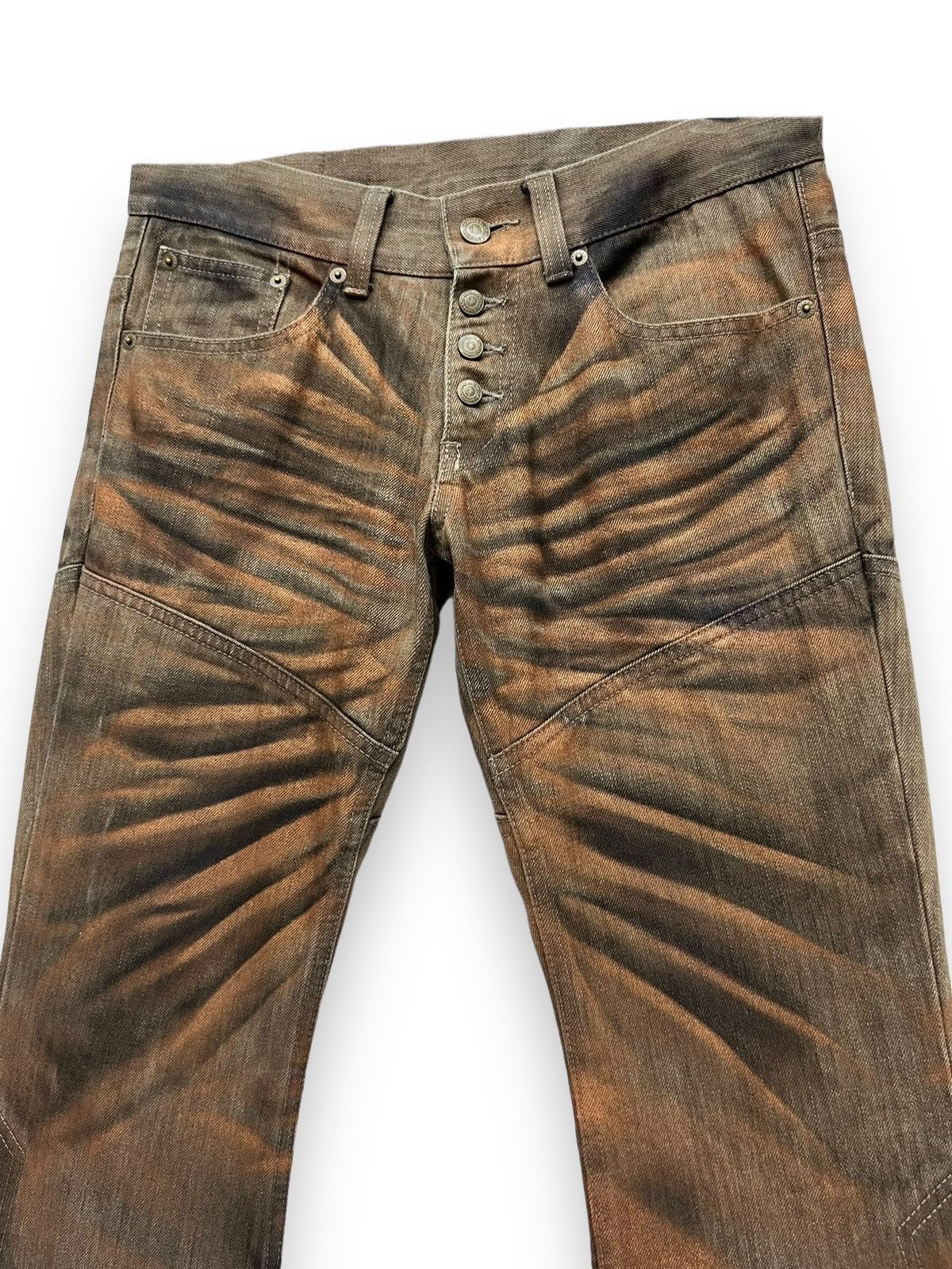Tornado Mart 🔥TORNADO MART Smoke Brown Gold Dust Whisker Laced Leg Flare Size US 28 / EU 44 - 8 Thumbnail