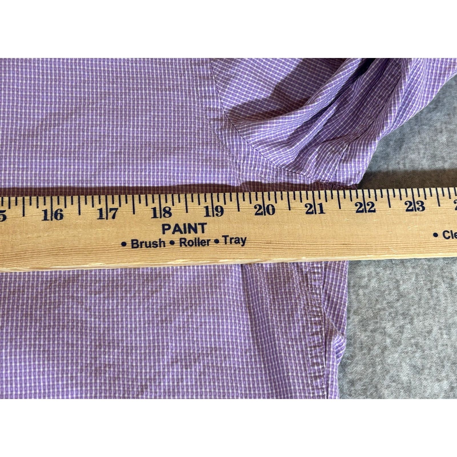Hugo Boss HUGO BOSS Dress Shirt Mens Large Purple Slim Check 100% Cotton Long Sleeve Button Front Size 46R - 4 Thumbnail