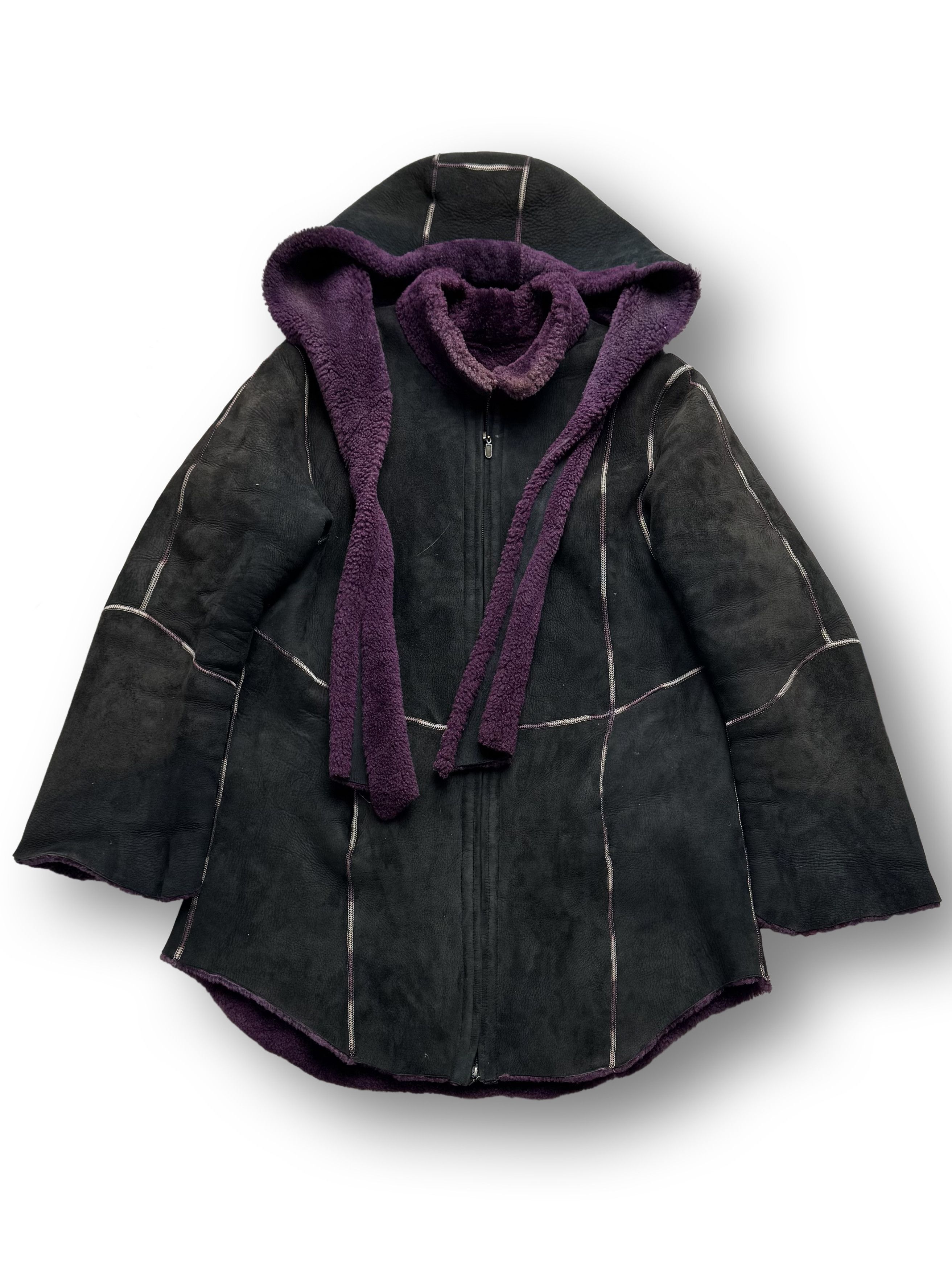 Vintage Vintage Real Sheepskin Coat With Hood Size M / US 6-8 / IT 42-44 - 1 Thumbnail
