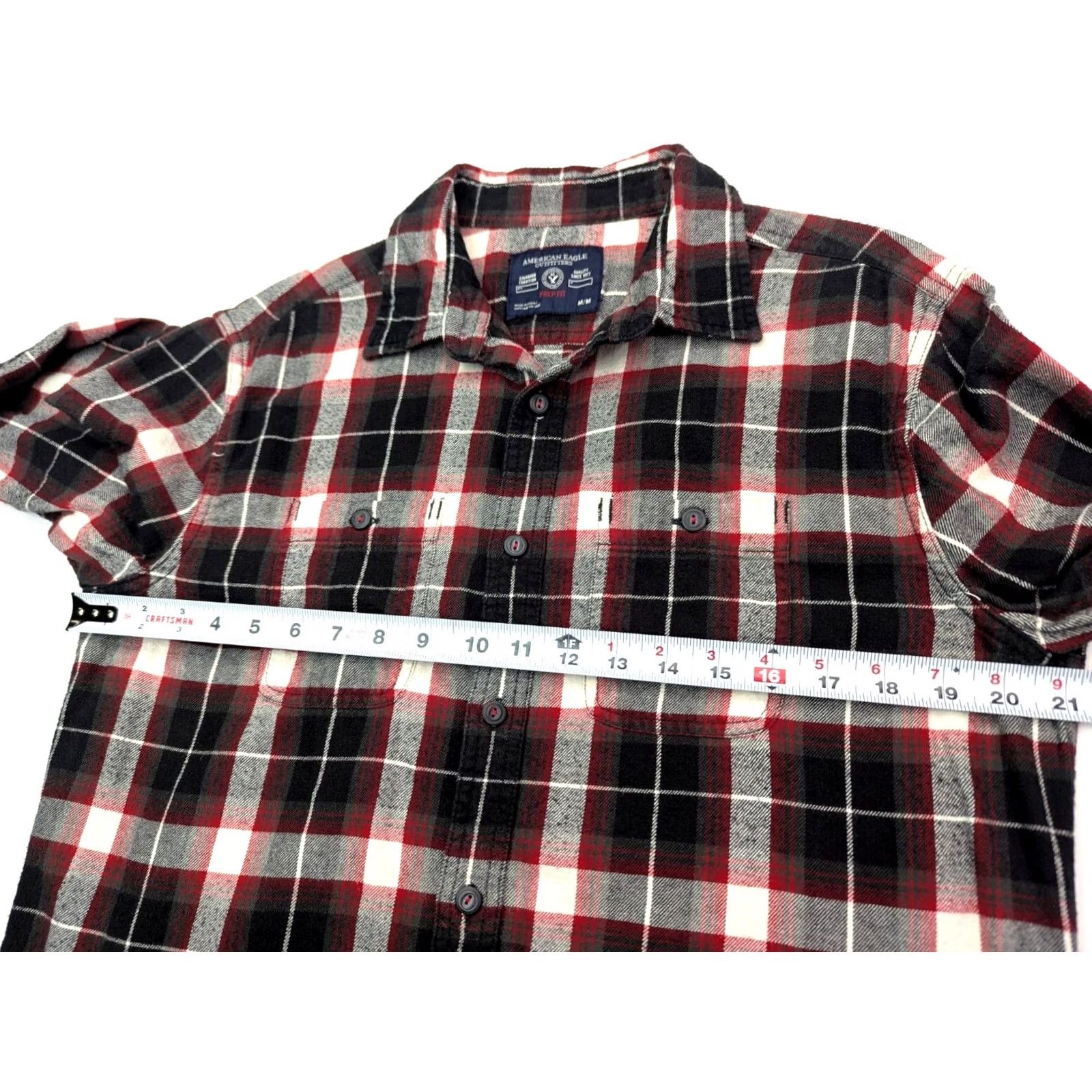 American Eagle Outfitters American Eagle Outfitters Plaid Cotton Flannel Shirt Men M Red Lightweight EUC Size US M / EU 48-50 / 2 - 7 Thumbnail