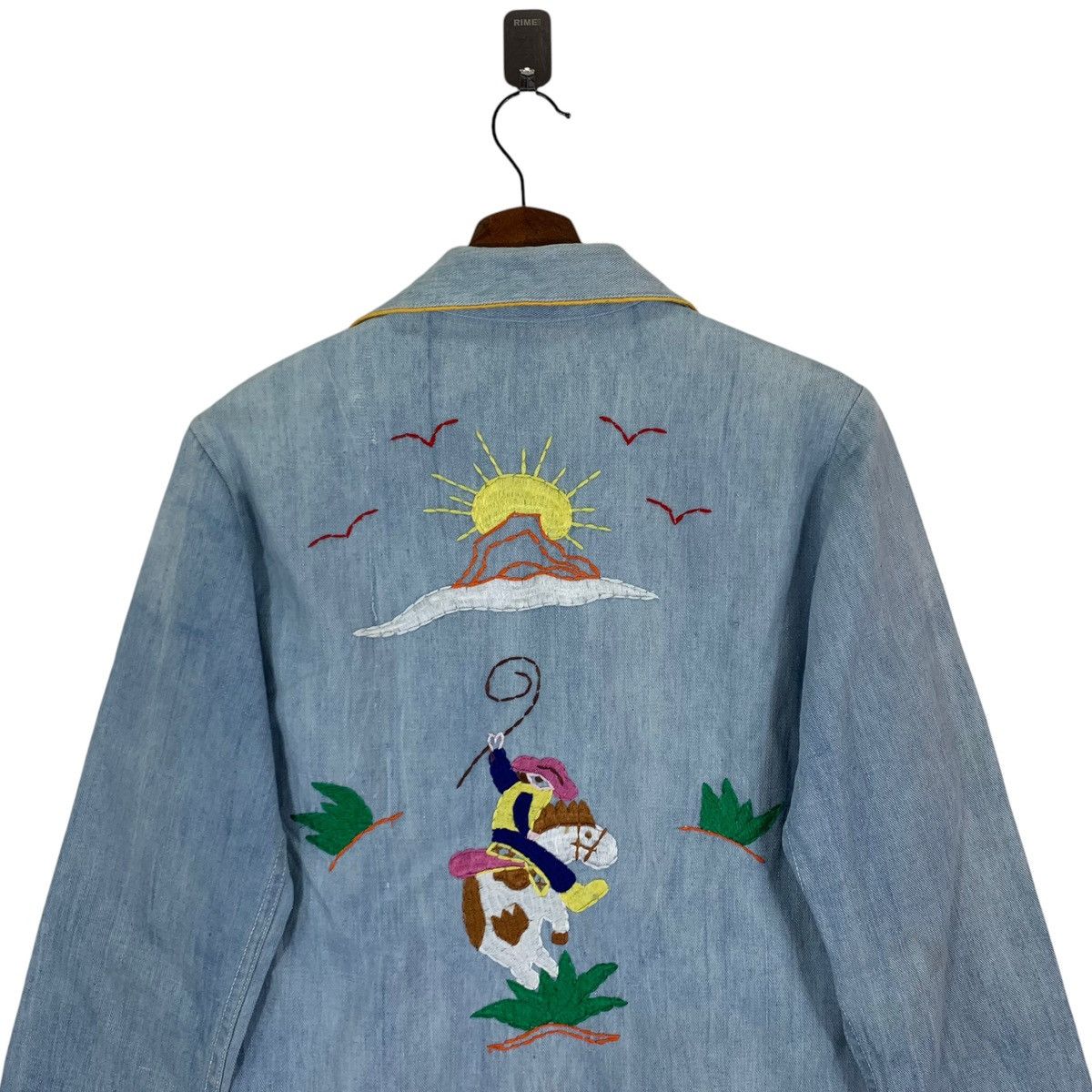 Handmade × Vintage VINTAGE HANDMADE EMBROIDERY LOGO DENIM JACKET Size US S / EU 44-46 / 1 - 8 Thumbnail