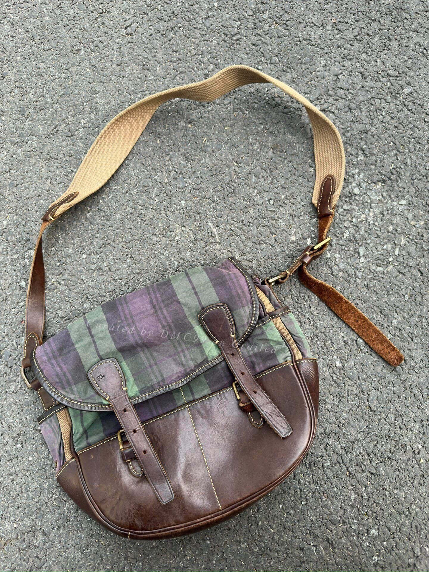 Ralph Lauren Ralph Lauren Waxed Leather Canvas Crossbody Bag Size ONE SIZE - 1 Thumbnail