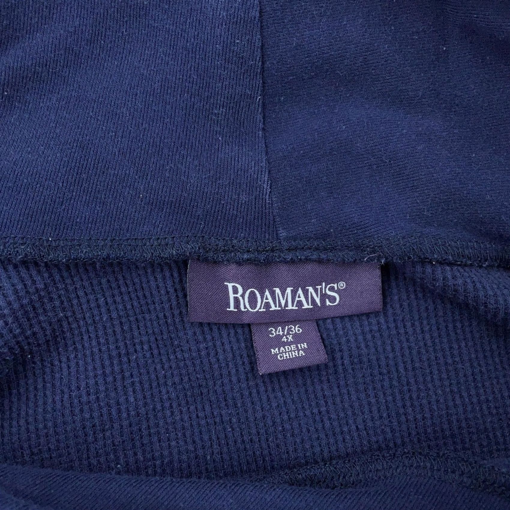 Vintage Roaman's Sweater Womens 4X Plus Navy Cowl Neck Ribbed Knit 3/4 Sleeve Pullover Knit Wool? Size XXL / US 16-18 / IT 52-54 - 7 Thumbnail