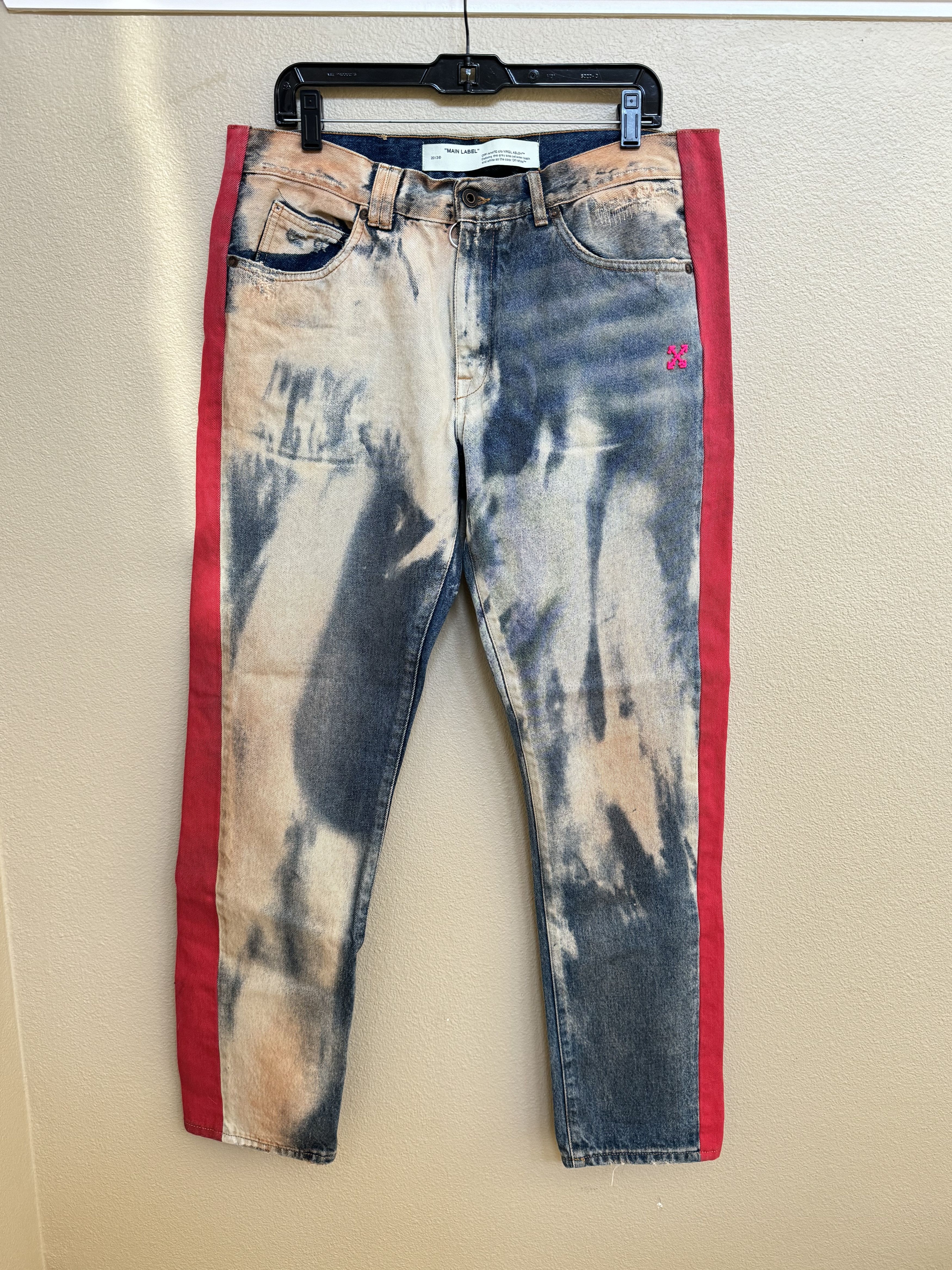Off-White Off-White Red Stripe Multicolor Denim Jeans Size 36 Size US 36 / EU 52 - 1 Thumbnail