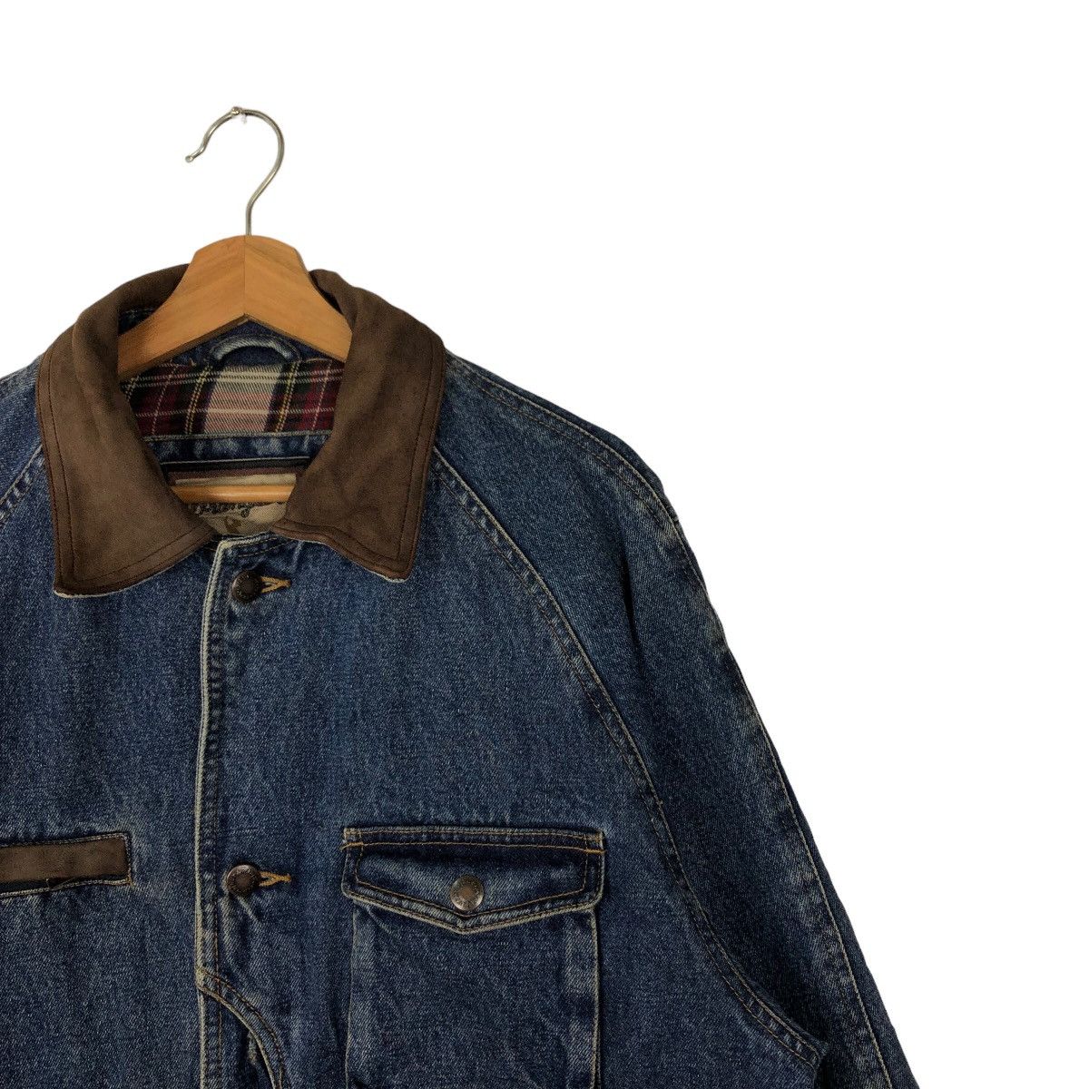 Wrangler 🔥90’s DENIM CHORE JACKET WRANGLER USA TARTAN DESIGN LINING Size US S / EU 44-46 / 1 - 5 Thumbnail