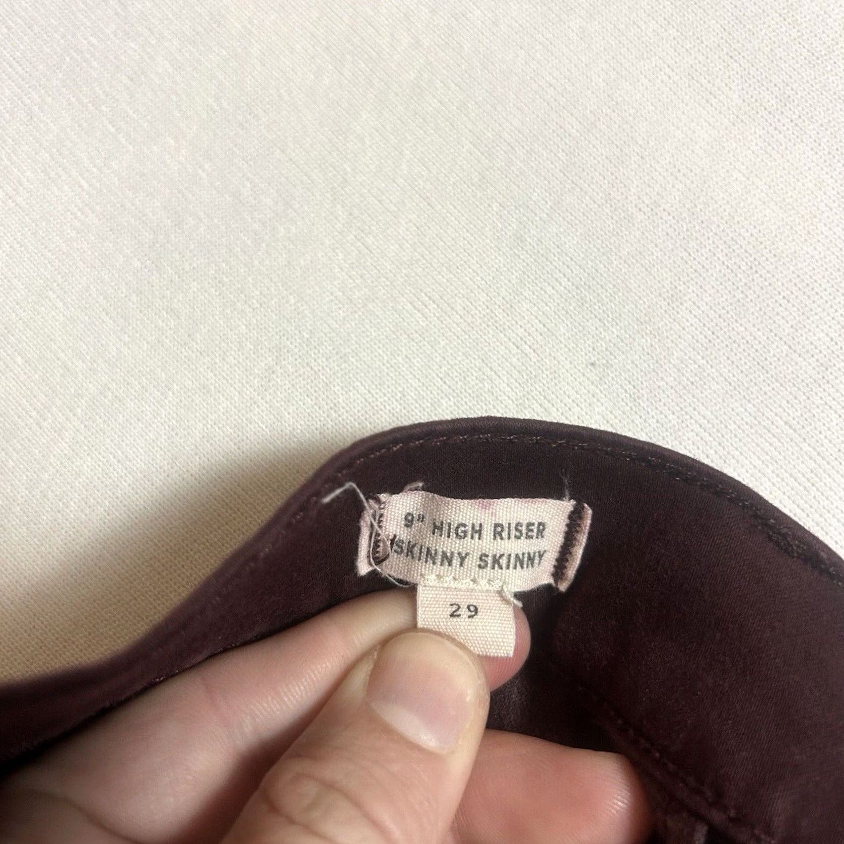 Madewell Madewell 9" High Riser Skinny Jeans Womens 29 Maroon Denim Regular Rise Skinny Jeans (Madewell High Riser Skinny) Womens 29 Maroon Red Jeans Size 29" - 4 Thumbnail