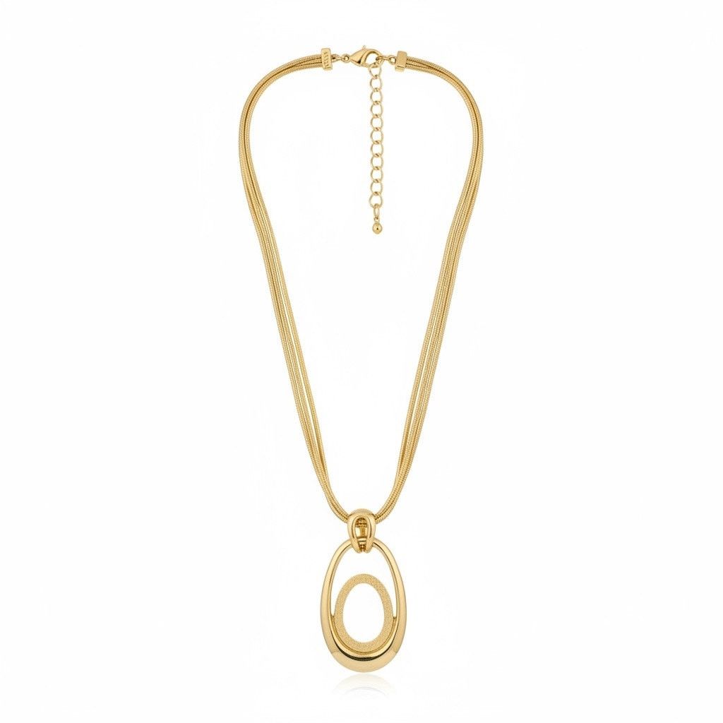 Style & Co Style & Co Gold Tone Multi Strand Oval Pendant Necklace NEW Size ONE SIZE - 1 Thumbnail