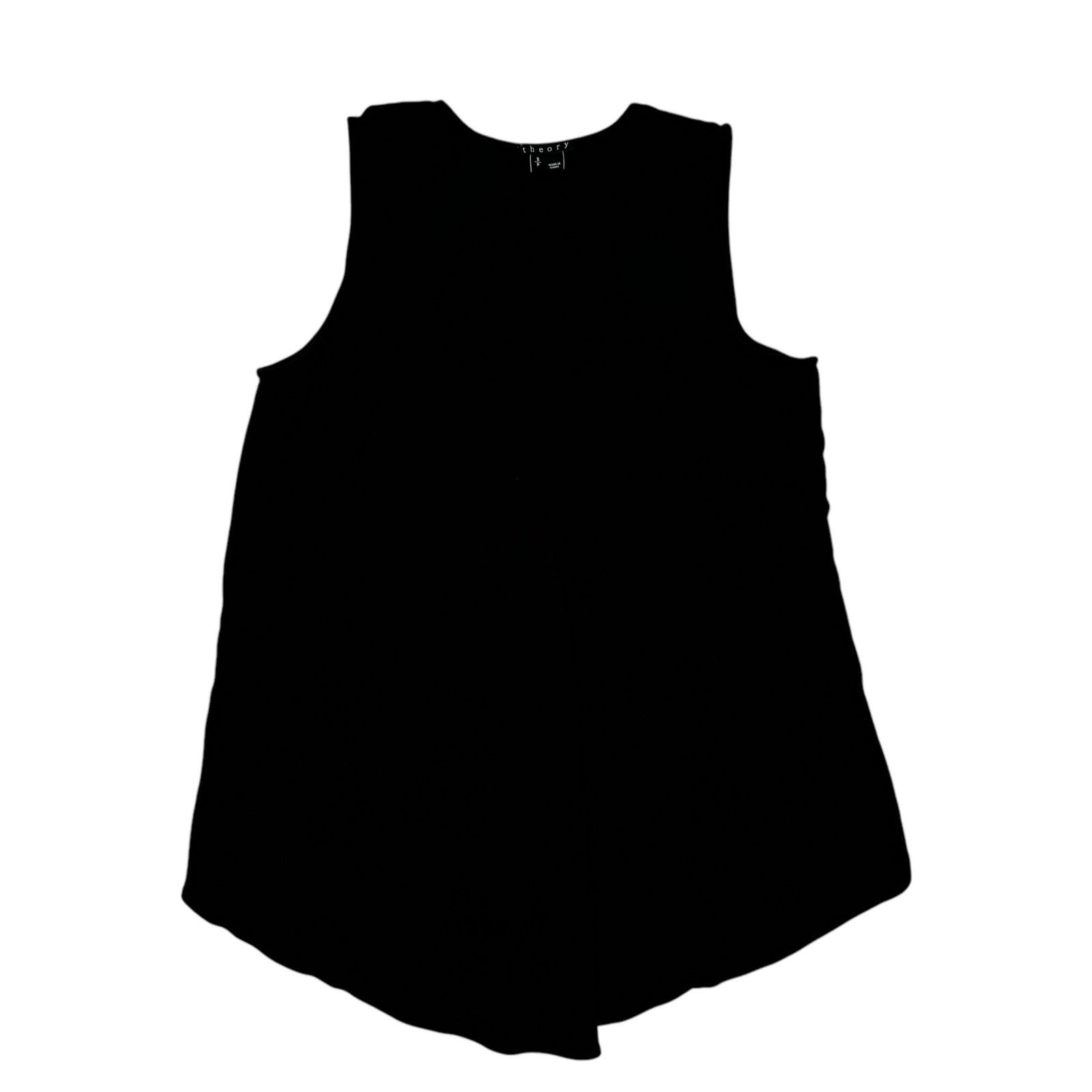 Theory THEORY Meighlan Black Sleeveless Silk Top Small Women V-neck Size S / US 4 / IT 40 - 4 Thumbnail