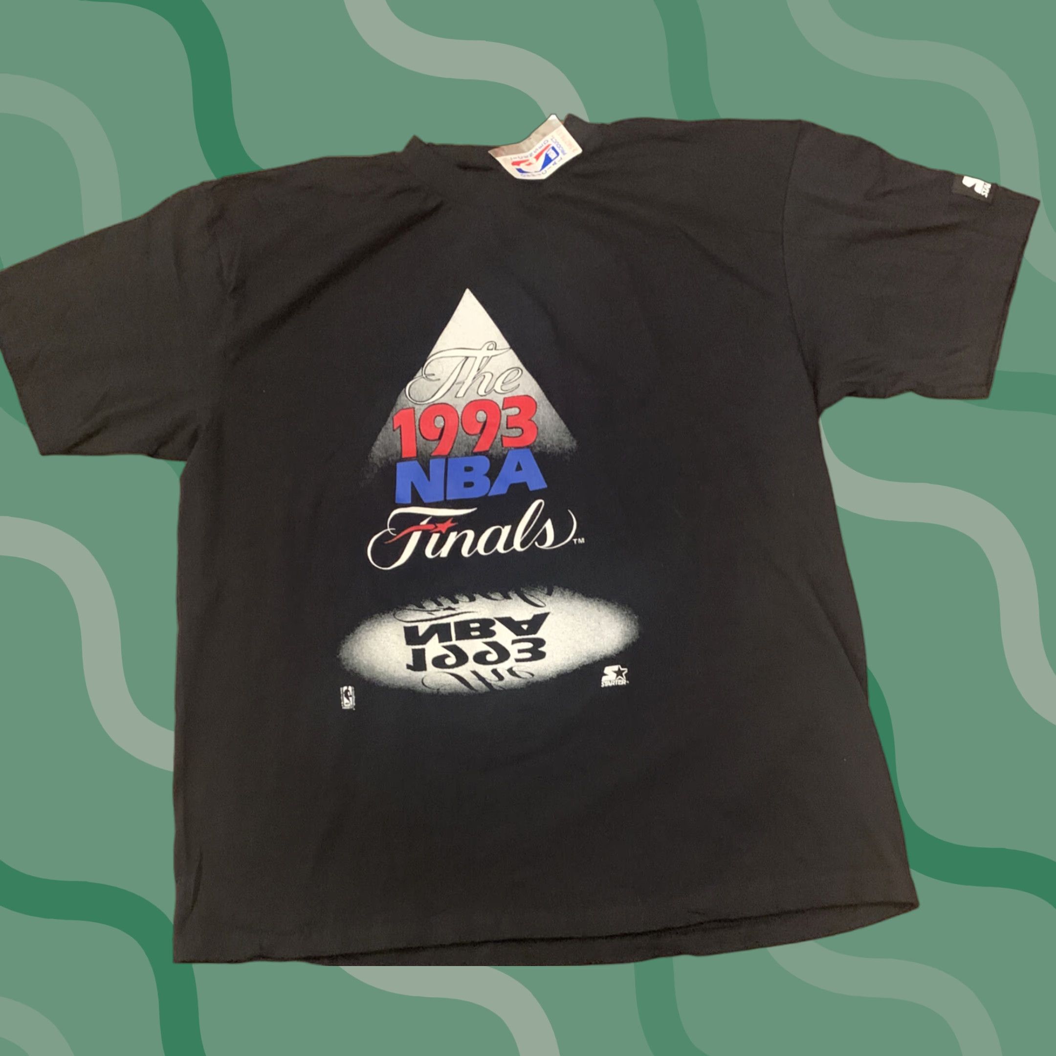 VINTAGE 1993 NBA Finals T-Shirt Starter Graphic Tee Black XL