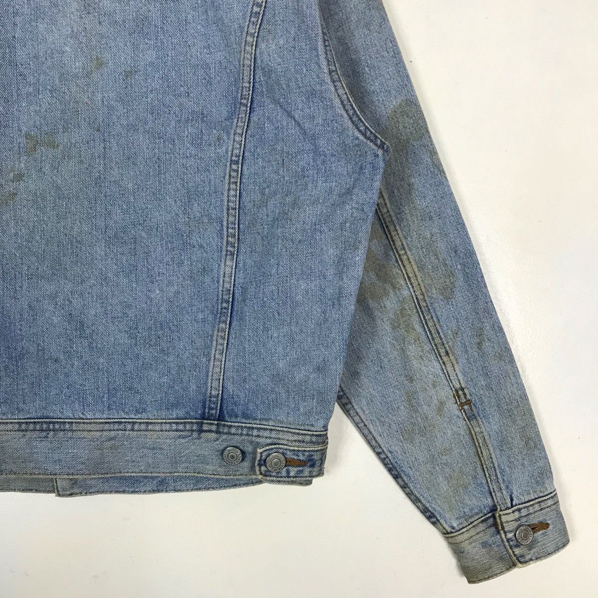 Edwin Vintage Edwin Disstressed Stains Denim Trucker Jacket Size US S / EU 44-46 / 1 - 16 Thumbnail
