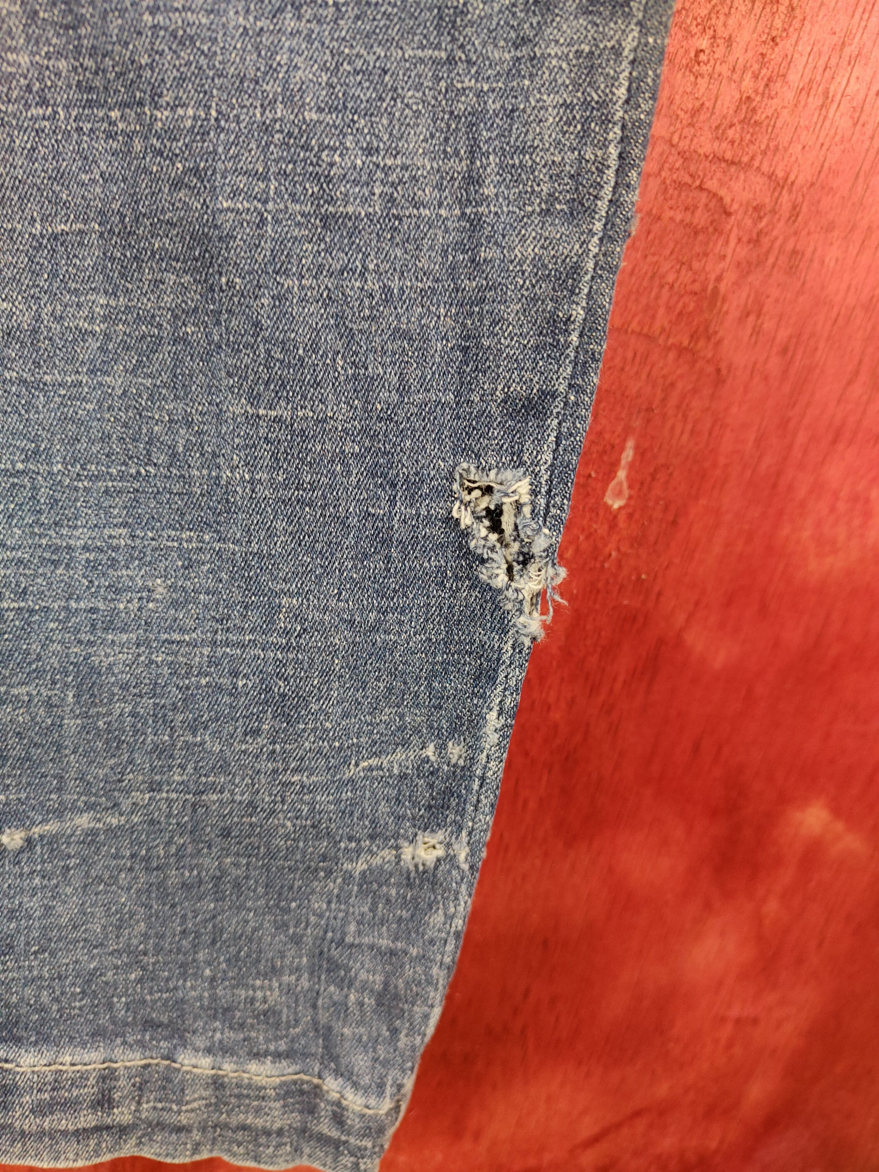Japanese Brand FieldCore Blue Distressed Ripped Stretch Jeans #S2125 Size US 34 / EU 50 - 7 Thumbnail