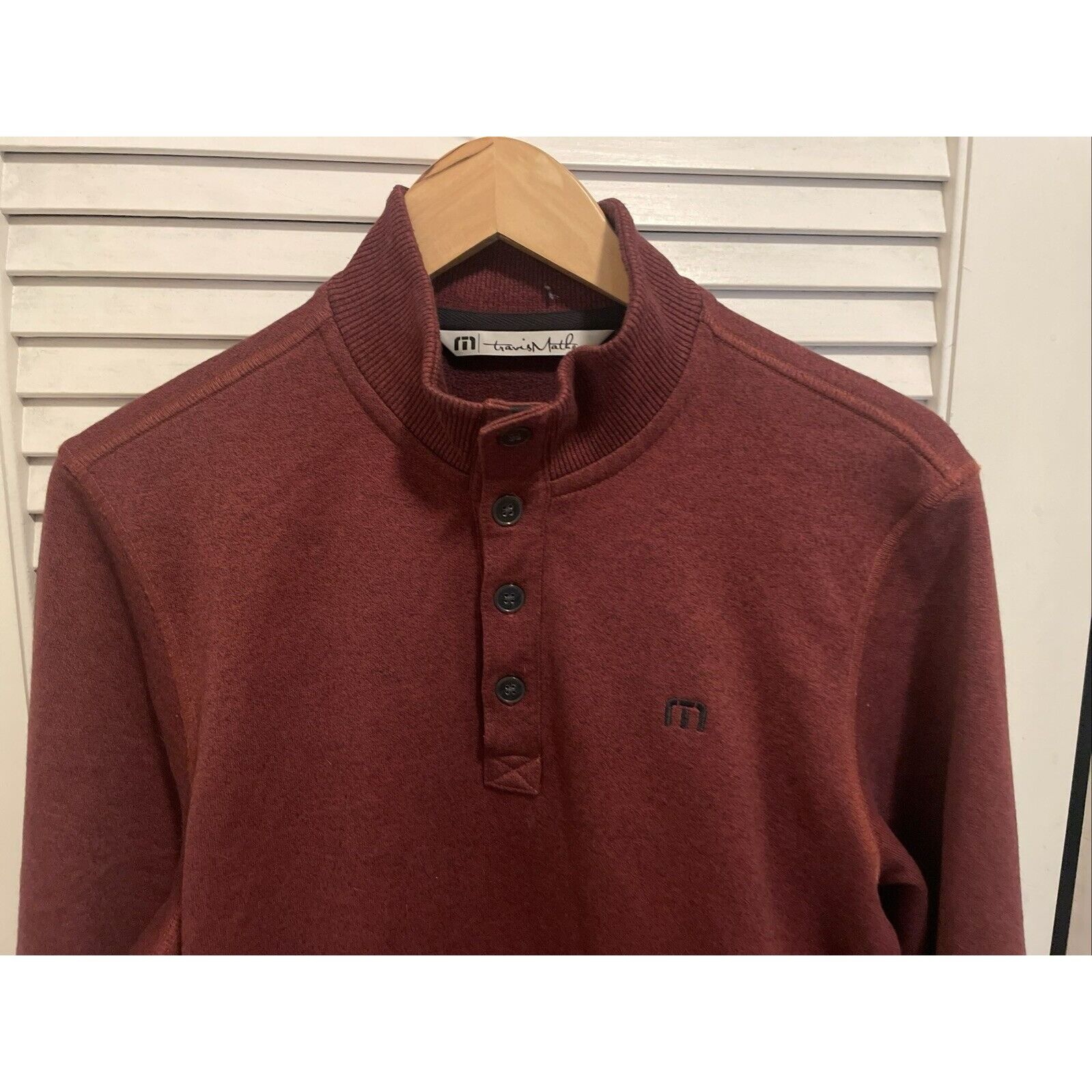 TravisMathew Travis Mathew Pullover Polo Sweater Shirt Heavy Maroon Burgu Size US M / EU 48-50 / 2 - 2 Thumbnail