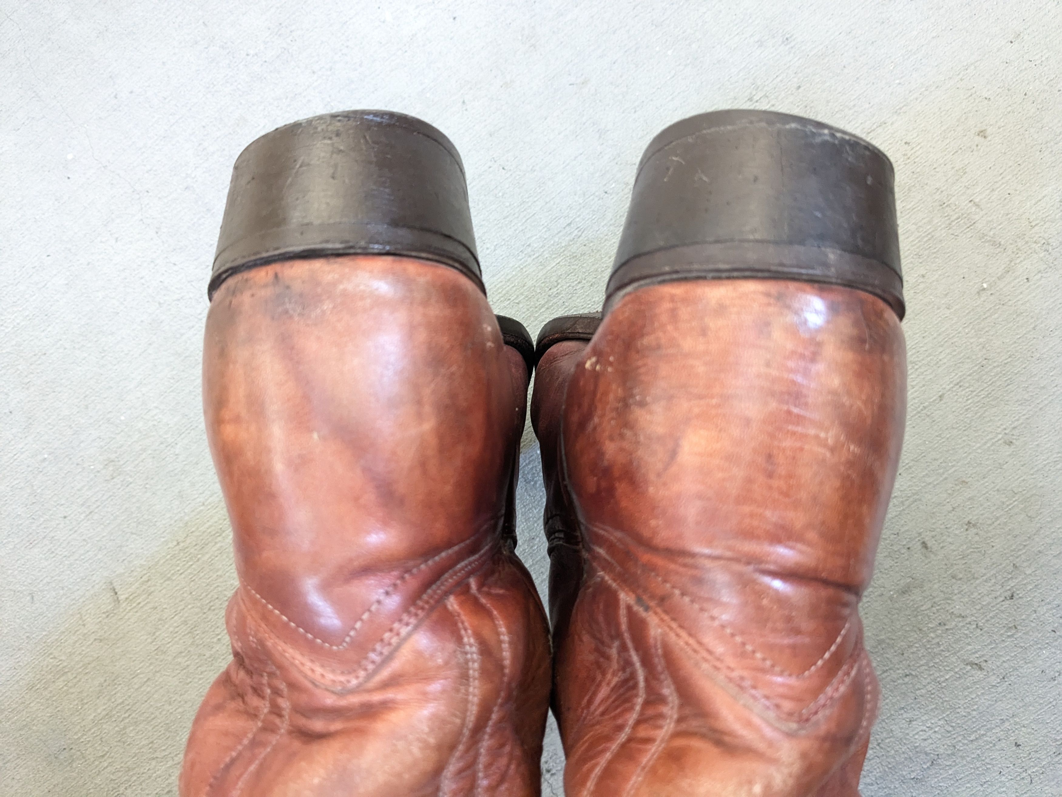 Genuine Leather J Chisholm Cowboy Boots Brown 11 D USA Botas Size US 11 / EU 44 - 16 Thumbnail