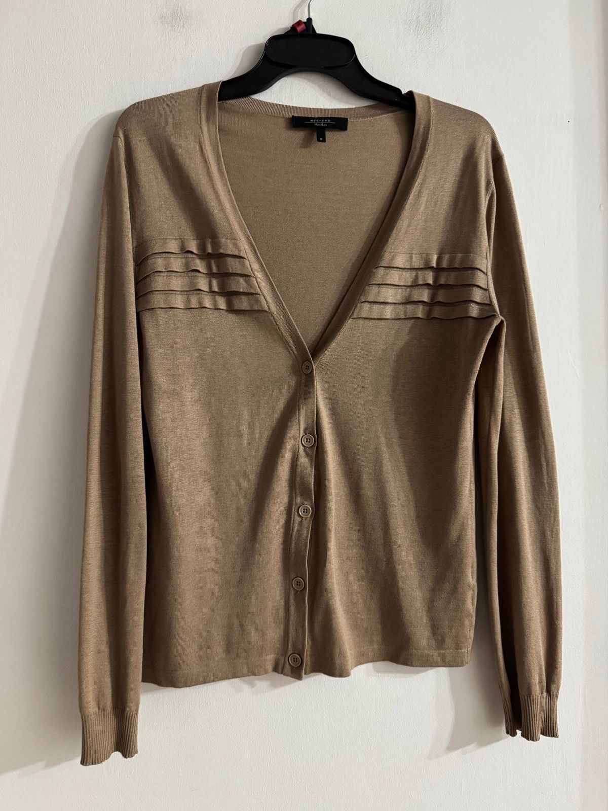 Weekend Max Mara Weekend Max Mara Silk Blend Cardigan Beige Tan Size M Size M / US 6-8 / IT 42-44 - 7 Thumbnail