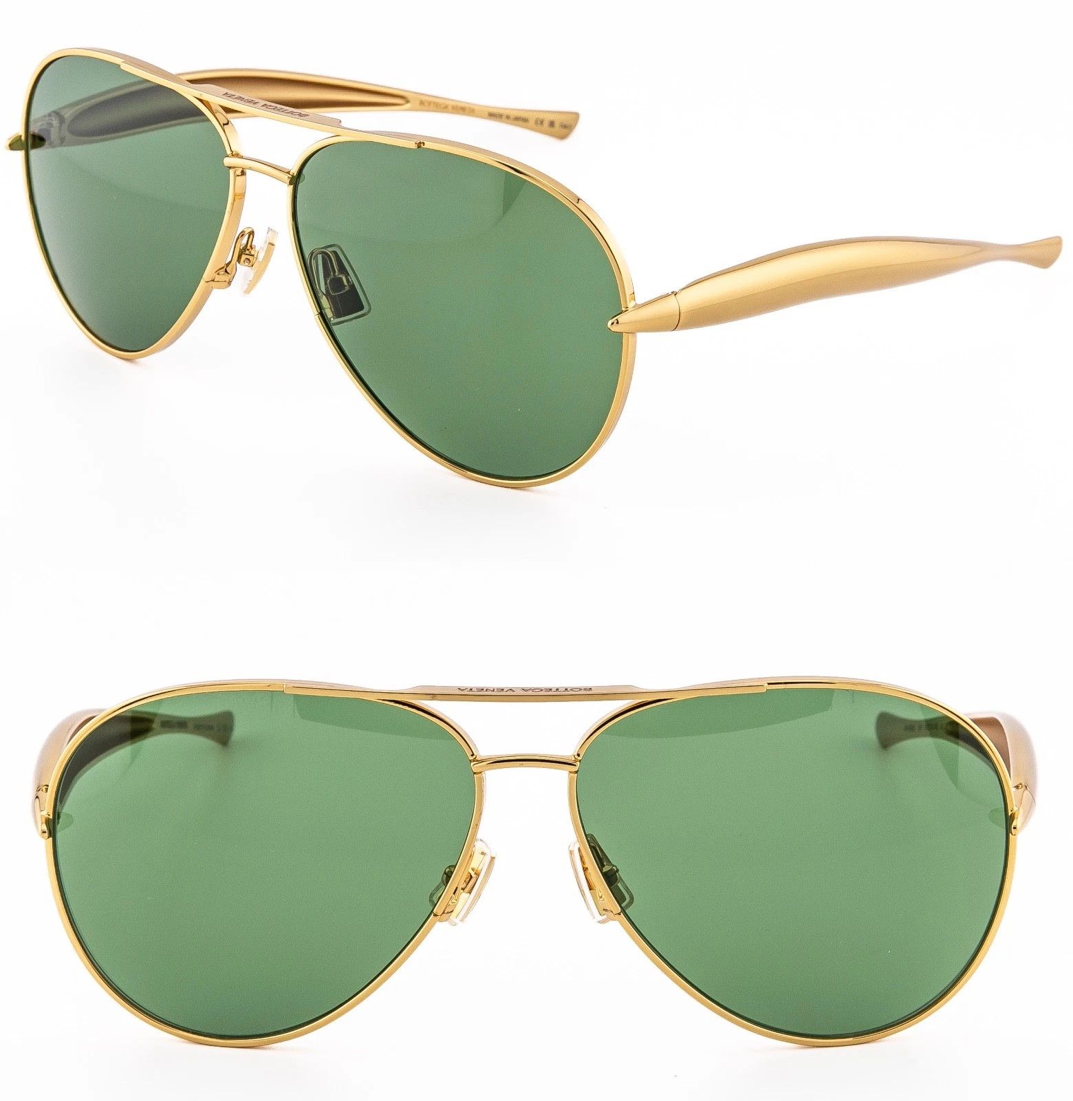 Bottega Veneta BOTTEGA VENETA 1305 SARDINE BV1305S Aviator Sunglass 001 Size ONE SIZE - 1 Thumbnail