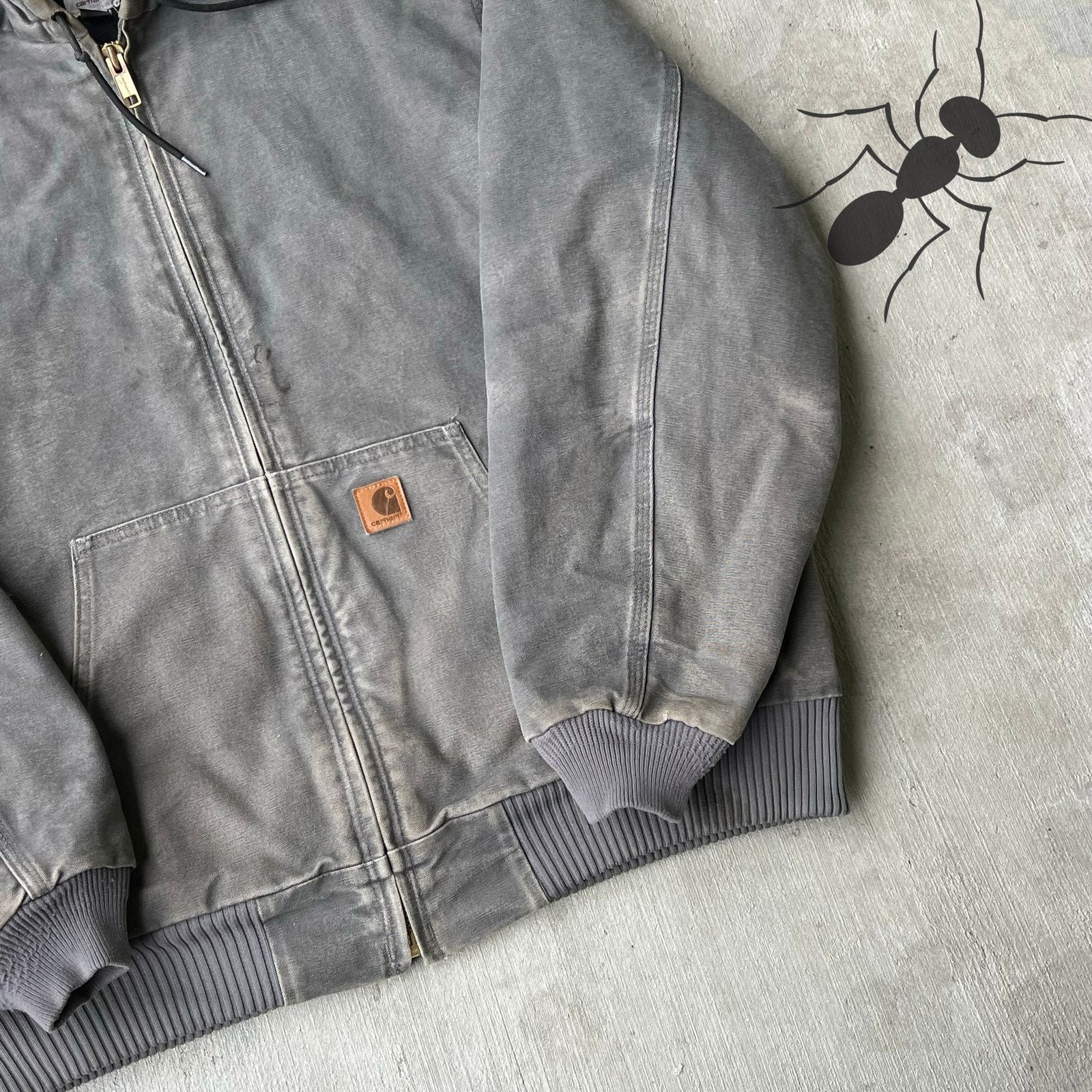 Carhartt × Vintage Carhartt J130 GVL gray hooded work wear jacket Size US XL / EU 56 / 4 - 4 Thumbnail