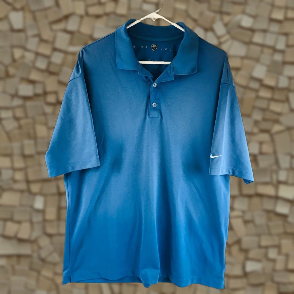 Nike Nike Golf Polo Shirt Men's XL Blue 1/4 Button Short Sleeve Nike Dri-Fit Golf Polo Shirt Regular Fit, Blue - Mens XL Polo Shirt Size US XL / EU 56 / 4 - 1 Thumbnail