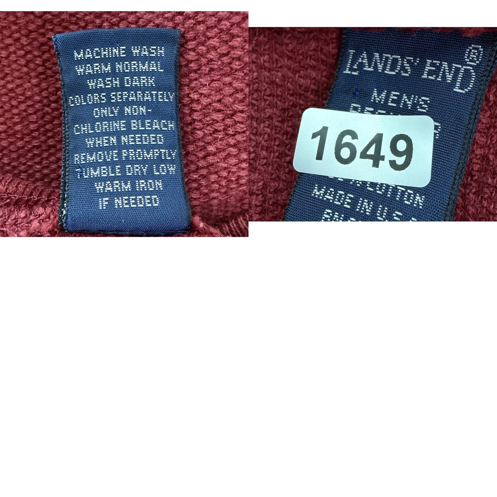 Lands' End VINTAGE Lands' End Pique Knit Sweatshirt Mens M Red Embroidered 90s Retro Classic Pullover Shirt Men Size US M / EU 48-50 / 2 - 10 Thumbnail