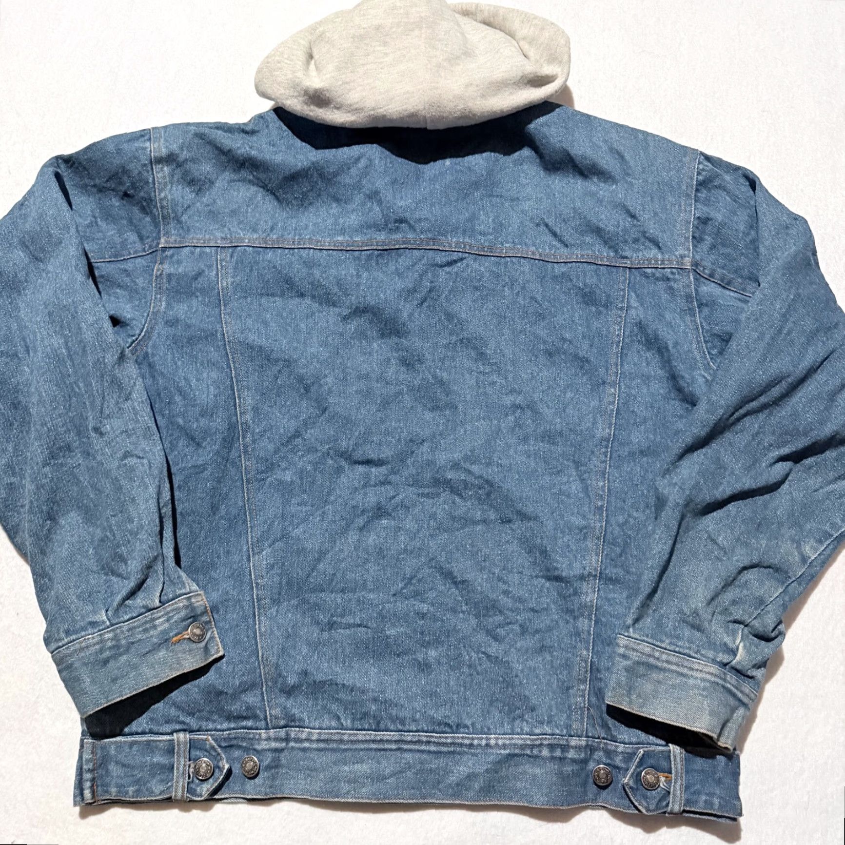 Denime VINTAGE Todays News Jacket Mens Large Hooded Denim Trucker Blue Pockets Button 90s Retro Casual Size US L / EU 52-54 / 3 - 3 Thumbnail