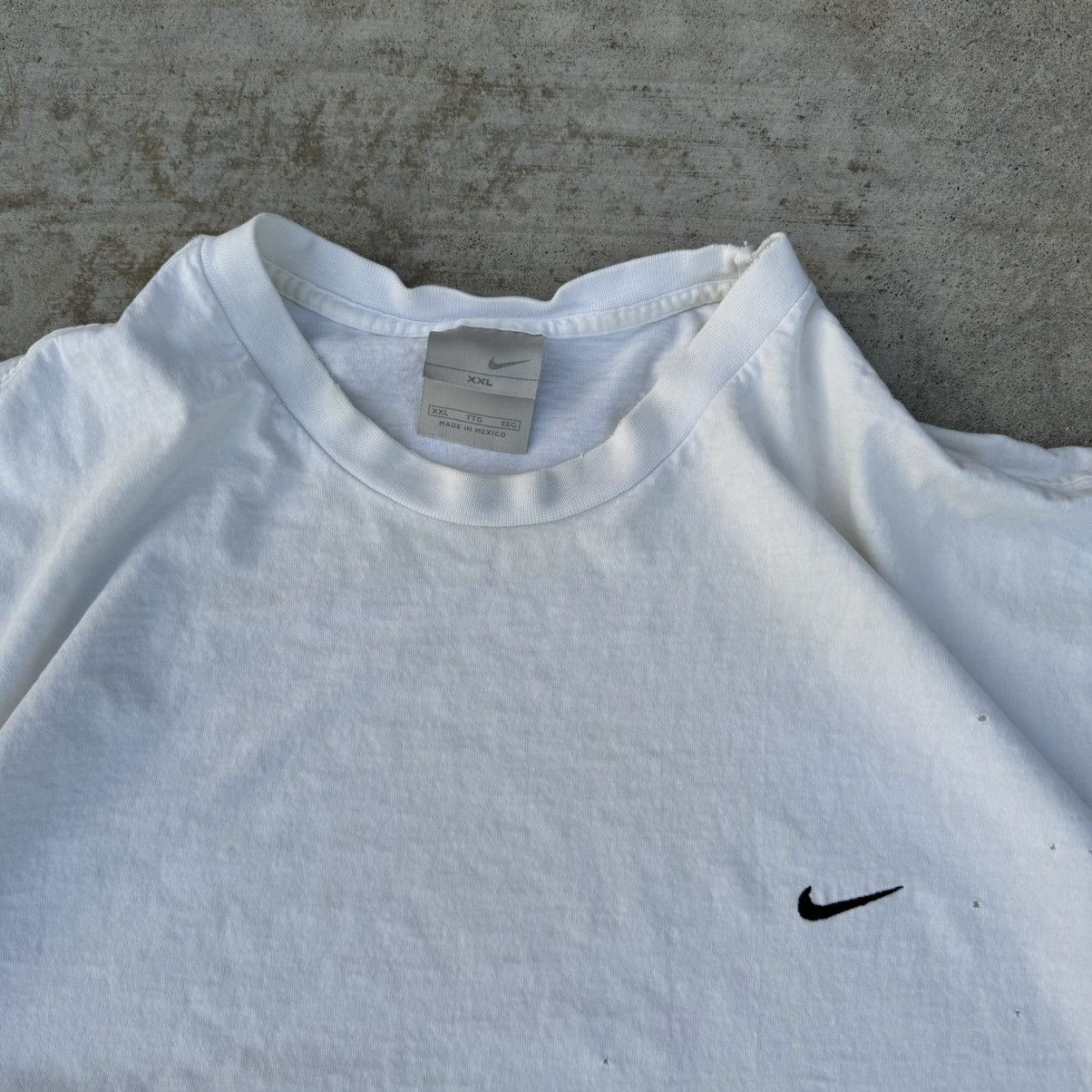 JNCO × Nike × Stussy Vintage Y2K White Nike Swoosh Essential Tee Baggy Skater XXL Size US XXL / EU 58 / 5 - 2 Thumbnail