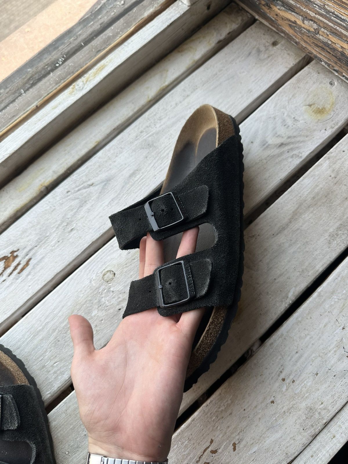Birkenstock 🚨Vintage Birkenstock 46 black Luxe Sandals rare slides Size US 13 / EU 46 - 8 Thumbnail