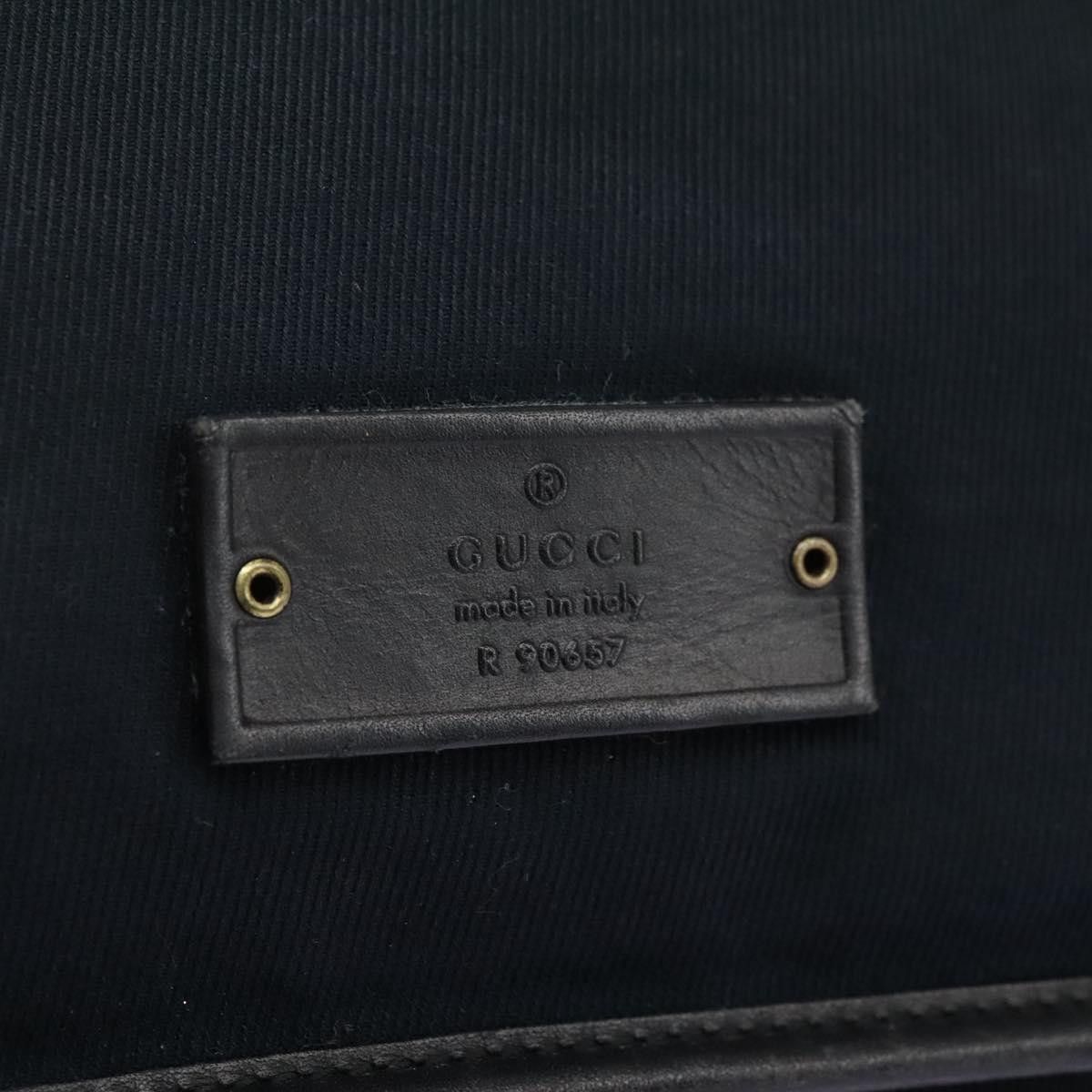 Gucci GUCCI Sherry Line Shoulder Bag Canvas Black Brown Size ONE SIZE - 14 Thumbnail