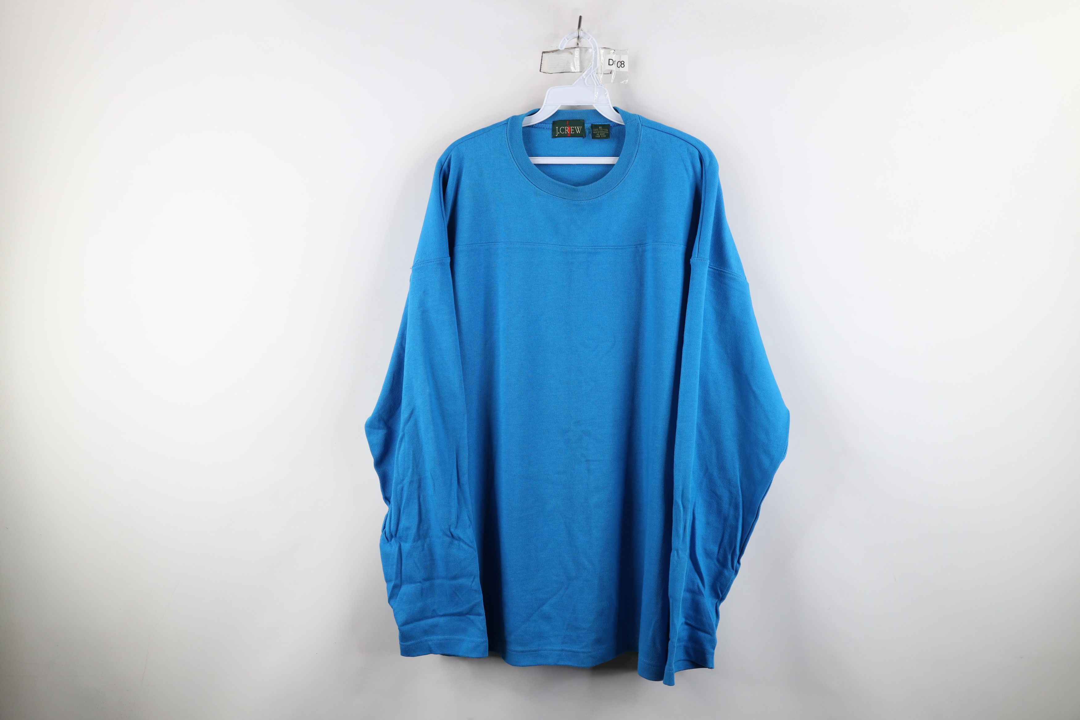 J.Crew × Vintage Vintage 90s J Crew Ribbed Knit Long Sleeve T-Shirt Blue Size US XL / EU 56 / 4 - 1 Thumbnail