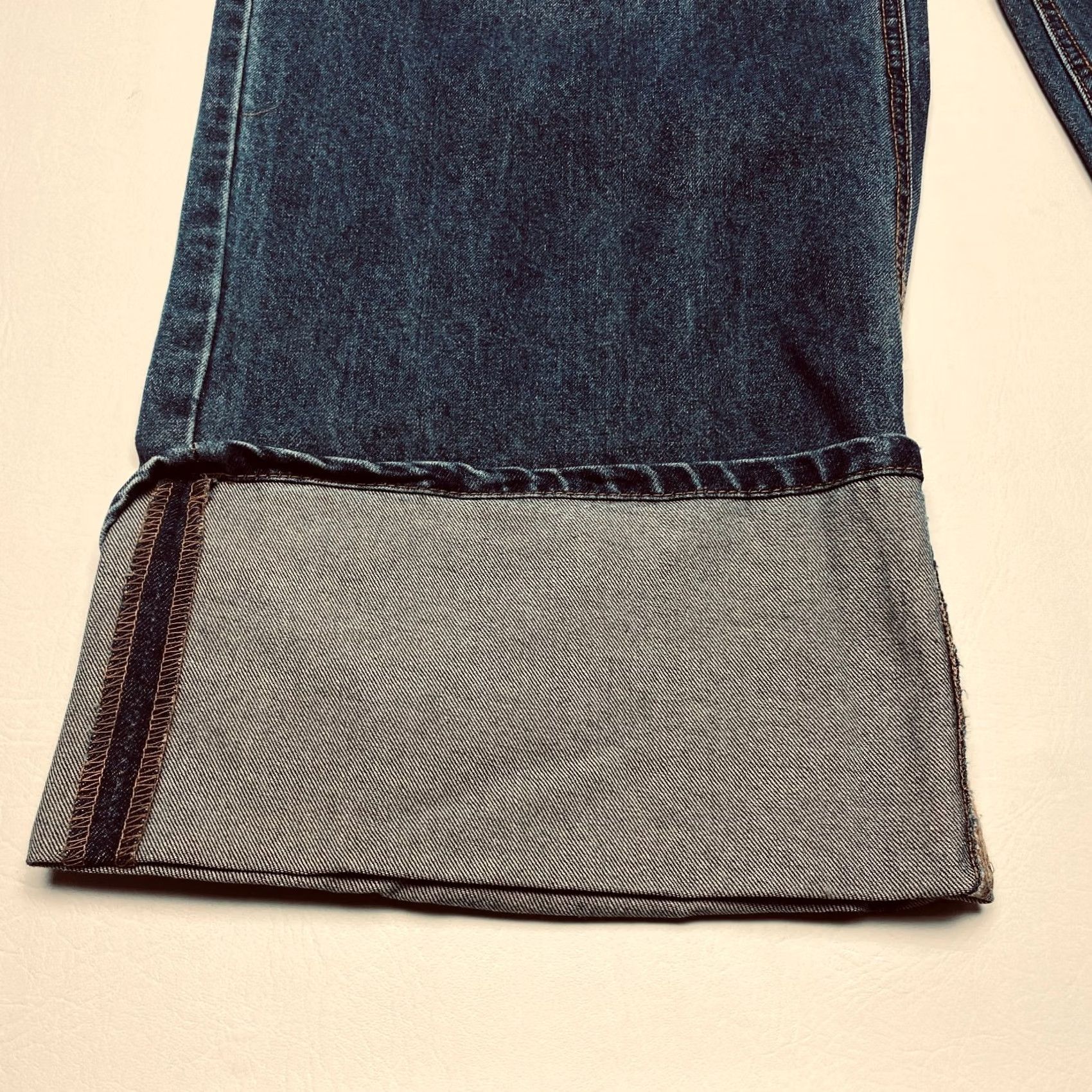 Vintage NWT Tinseltown Jeans Womens 15/32 Blue High Waist Wide Leg Cuffed Hem Denim Size 36" / US 14 / IT 50 - 3 Thumbnail