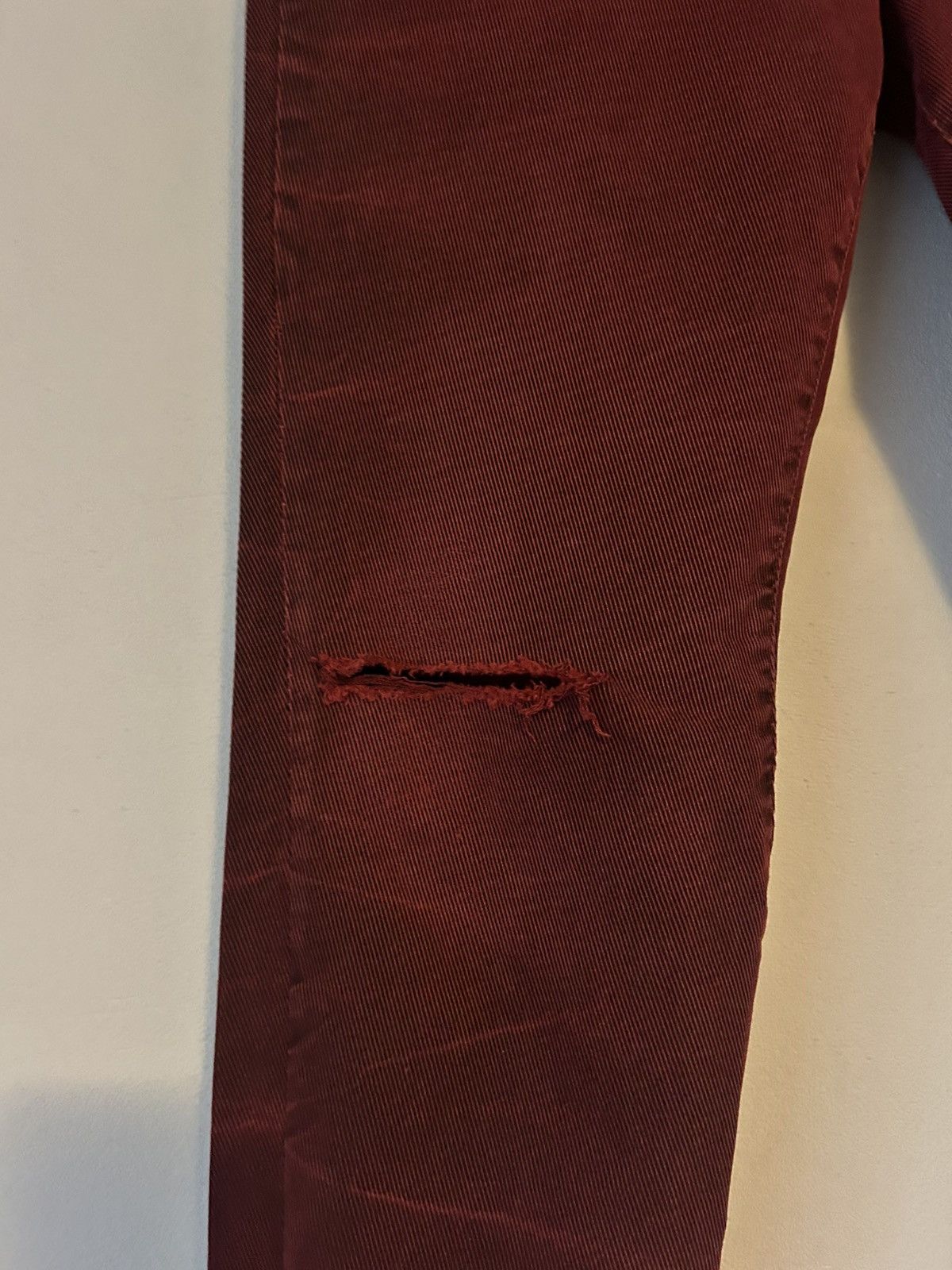 Just Cavalli Just Cavalli Distressed Burgundy Jeans Size US 32 / EU 48 - 3 Thumbnail