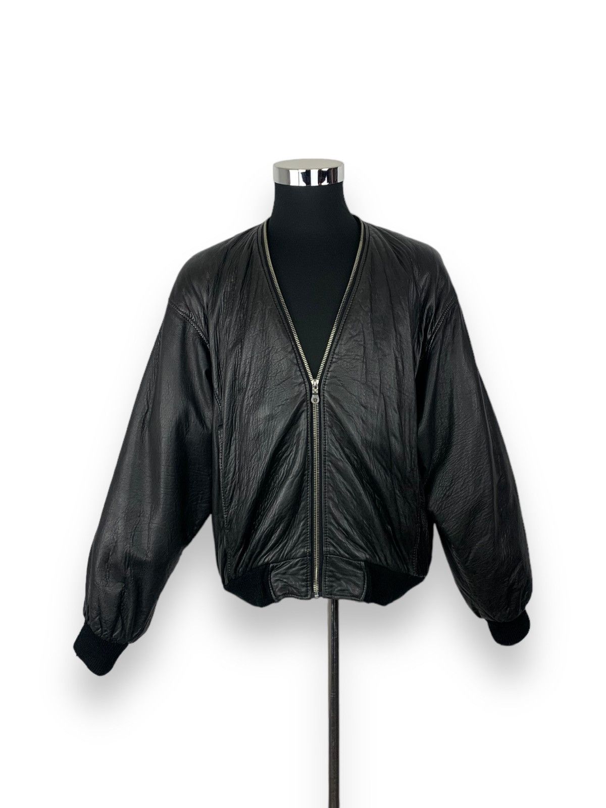image of Paganini Leather Vintage Jacket in Black, Men's (Size Large)